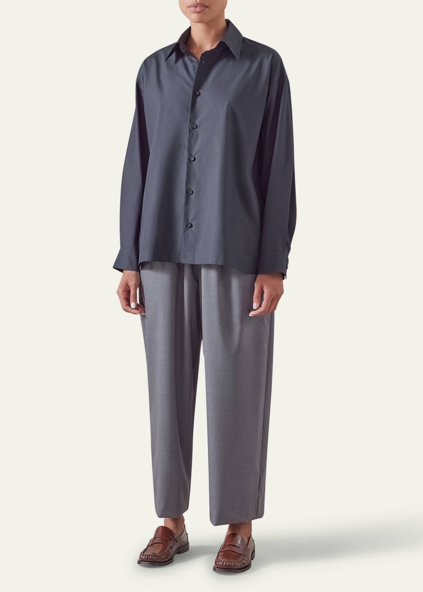 Slim Shirt with Collar (Regular Length) - Thumbnail 2