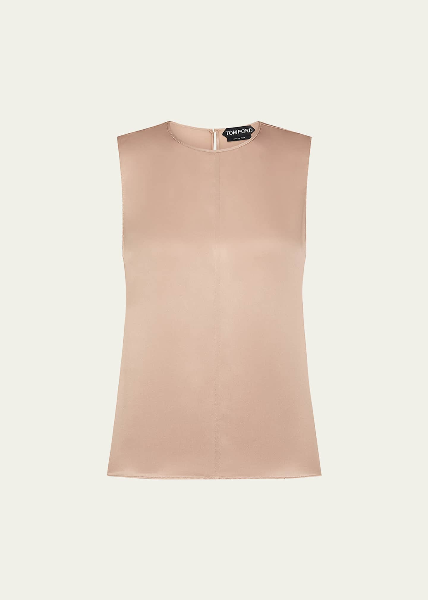 TOM FORD Sleeveless Silk Satin Blouse