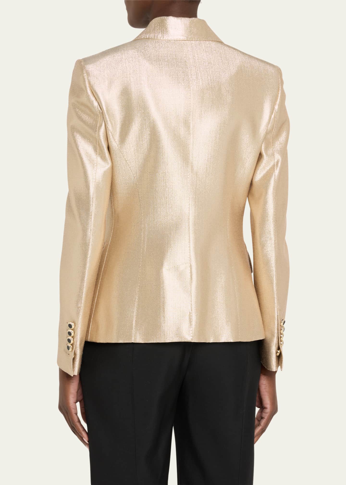 TOM FORD Metallic One-Button Wool Blazer Image 3 of 5