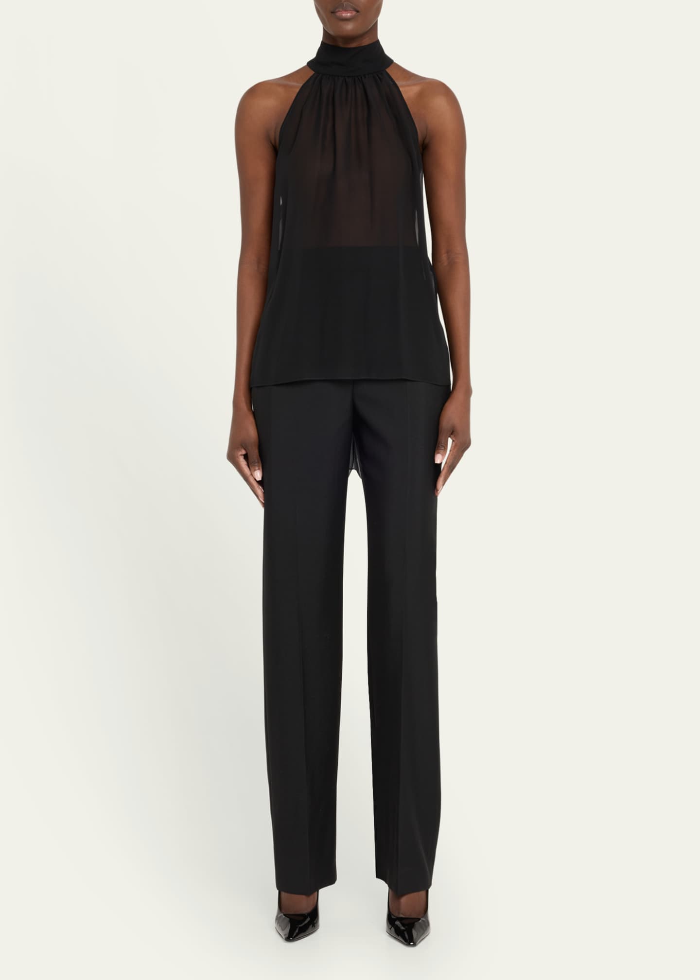 TOM FORD Silk Tie-Neck Halter Blouse - Bergdorf Goodman