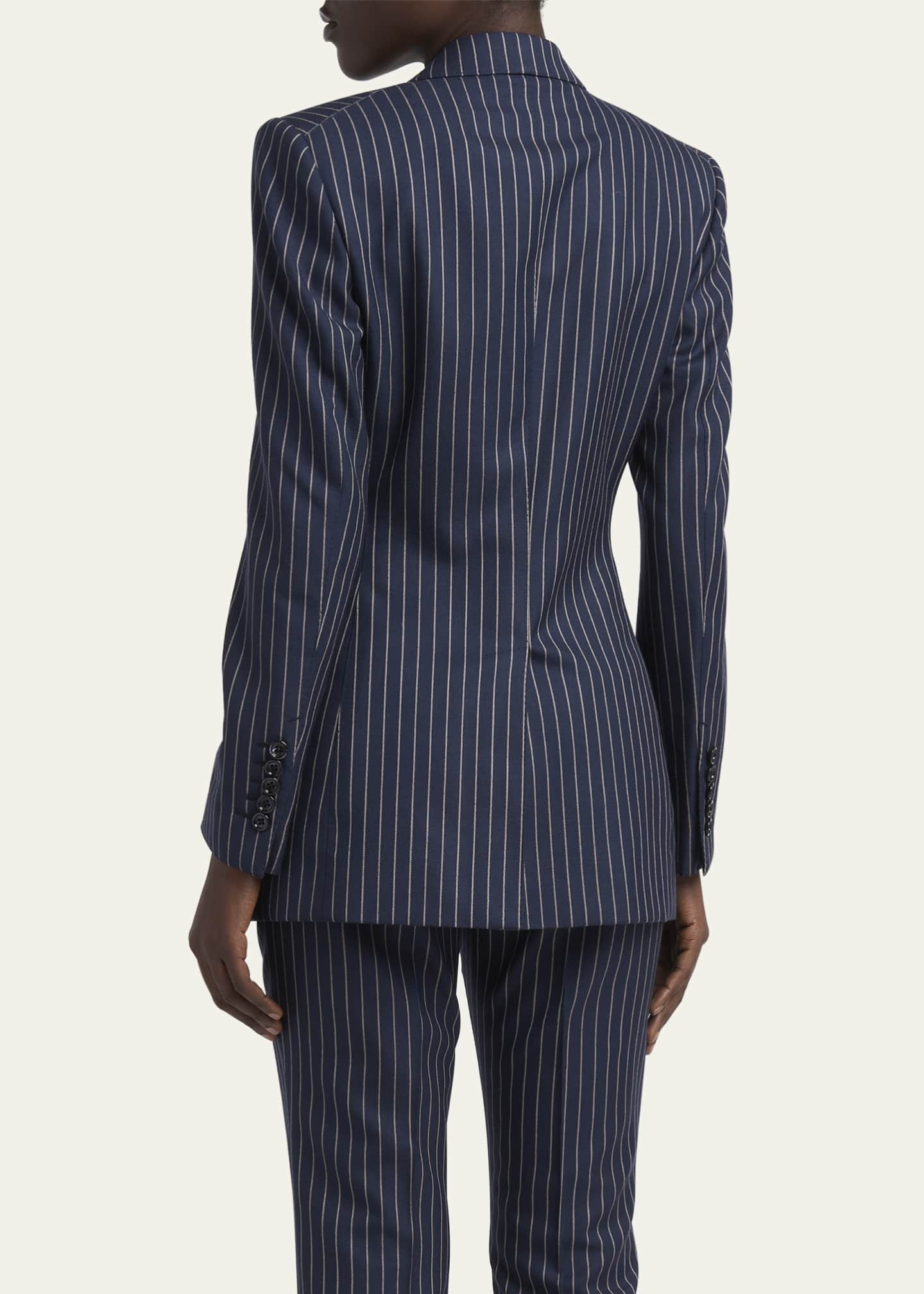 TOM FORD Pintstripe One-Button Wool Blazer Image 3 of 5
