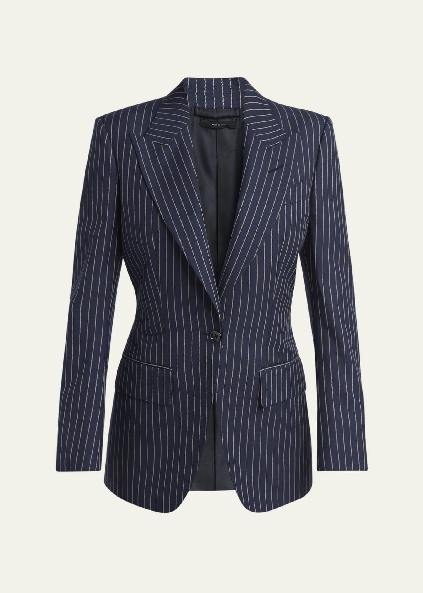 TOM FORD Pintstripe One-Button Wool Blazer Image 1 of 5