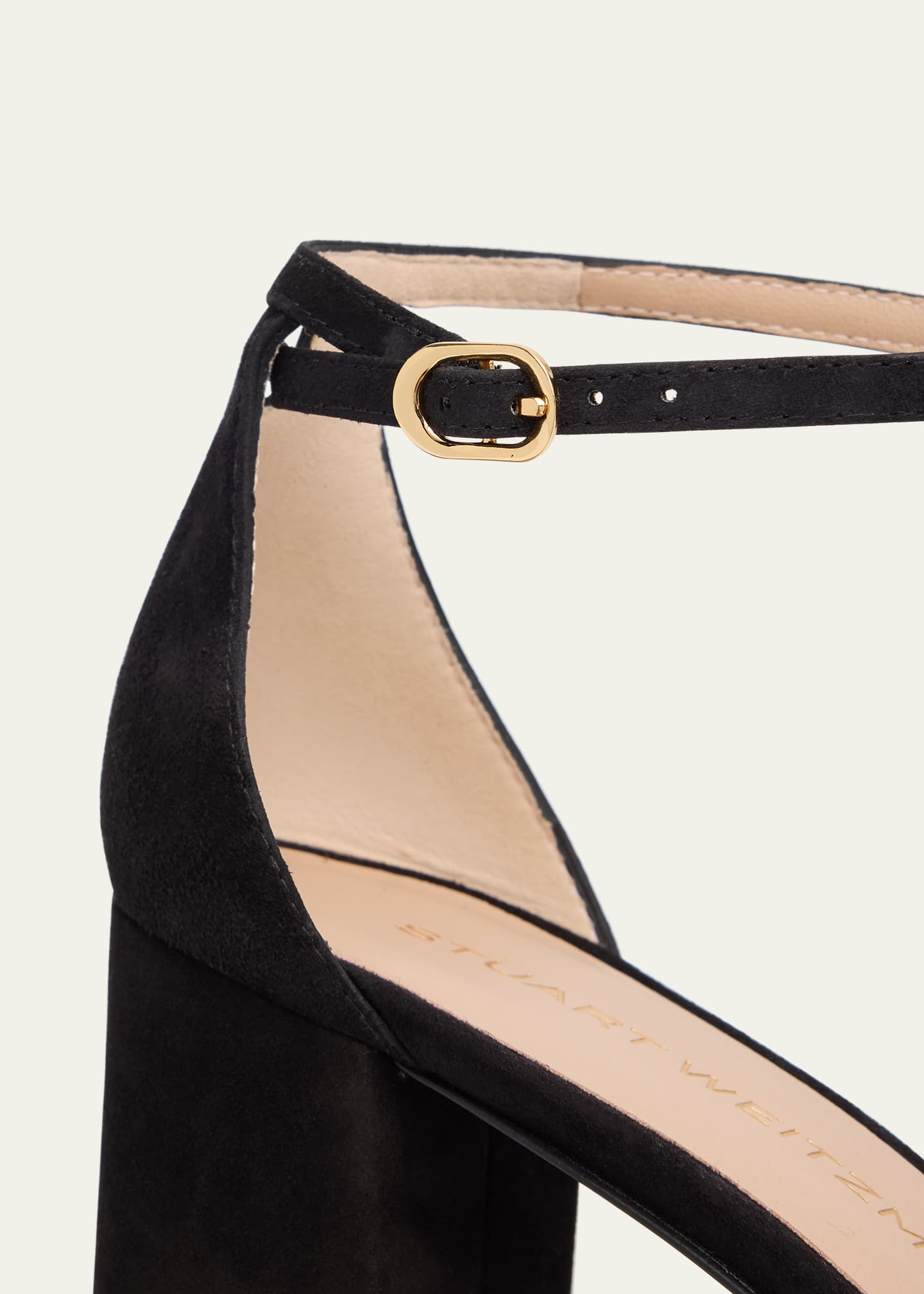 Stuart Weitzman Nudist Suede Ankle-Strap Sandals Image 6 of 6