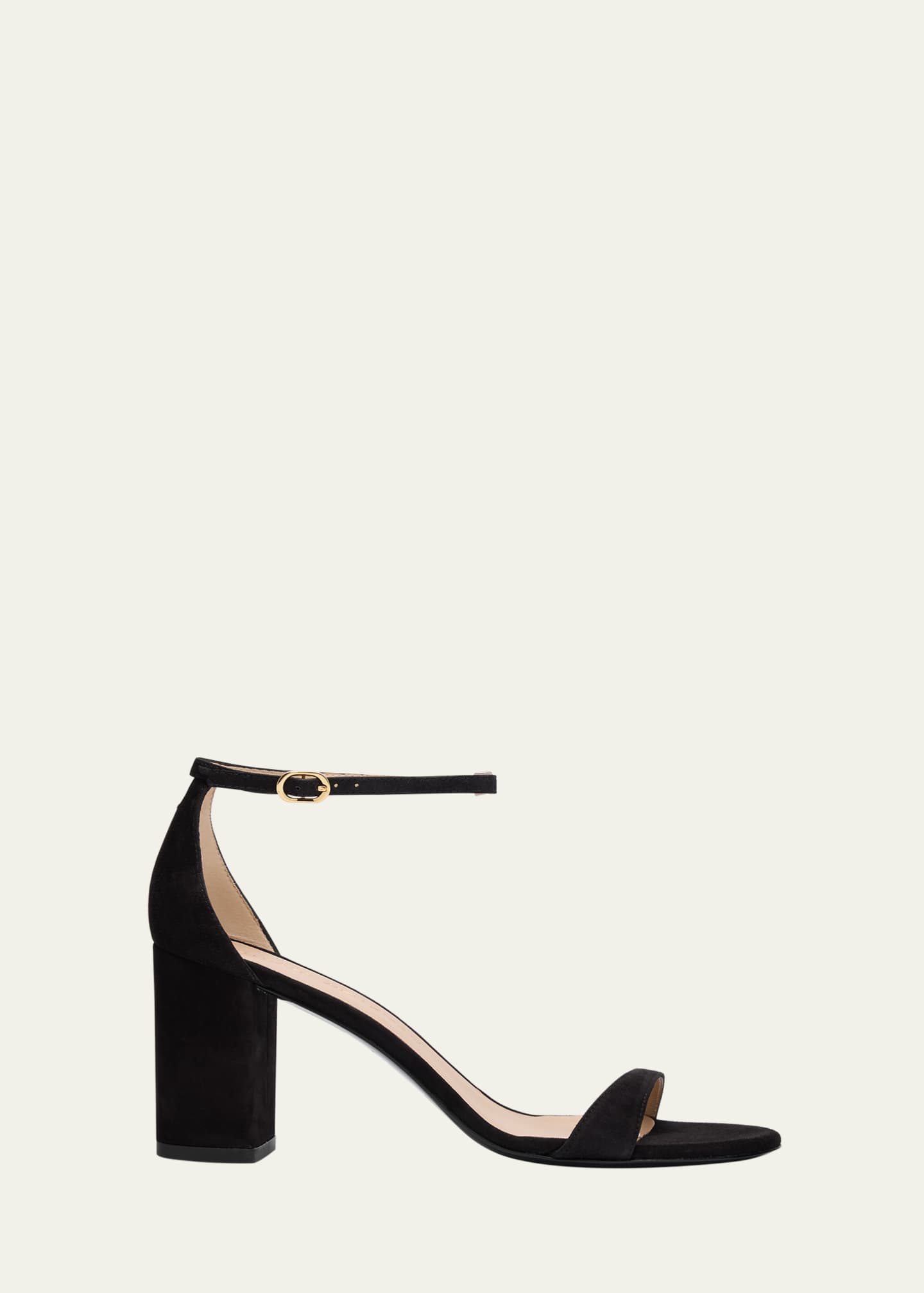 Stuart Weitzman Nudist Suede Ankle-Strap Sandals Image 1 of 6