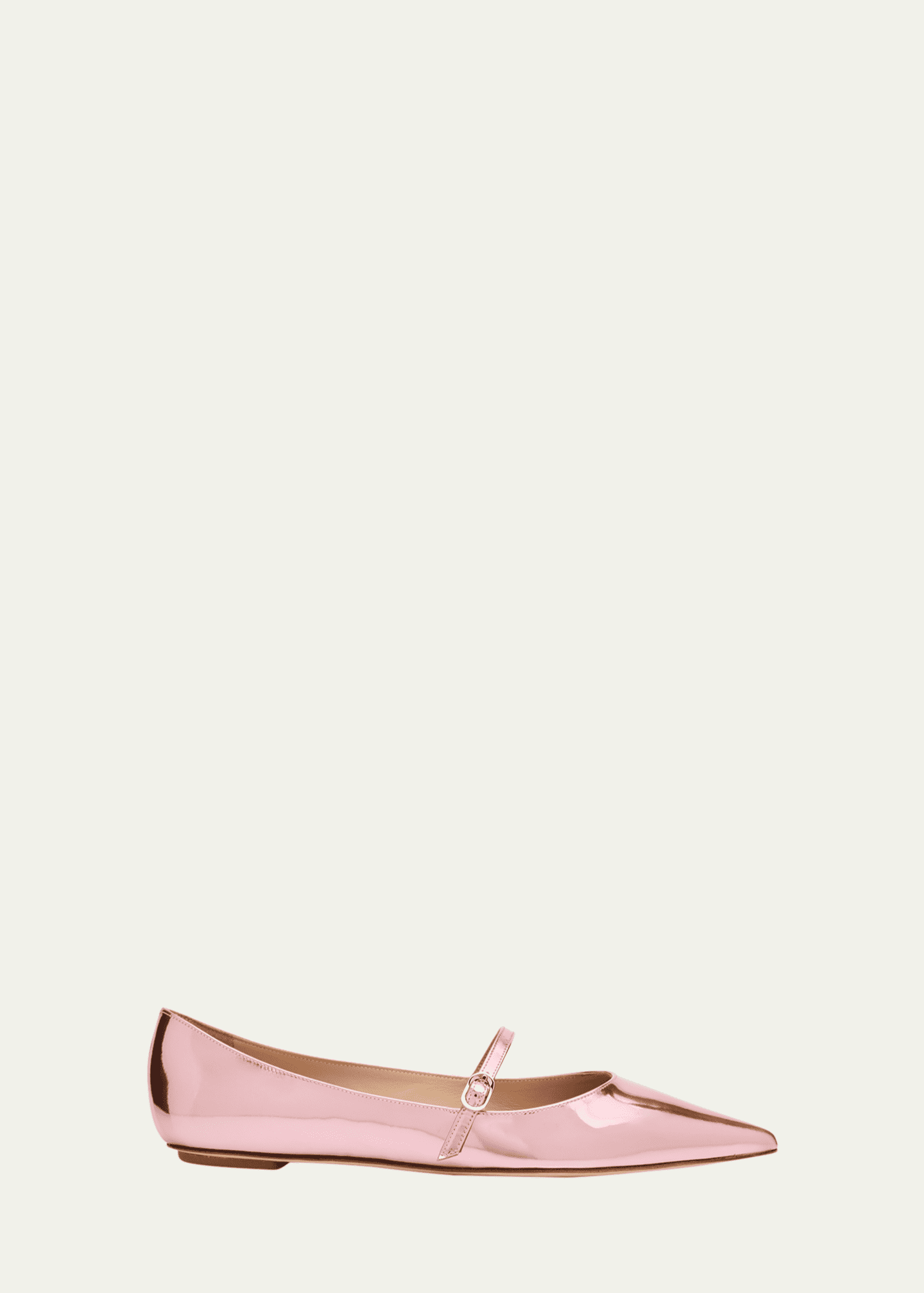 Stuart Weitzman Emilia Metallic Leather Mary Jane Ballerina Flats Image 1 of 6