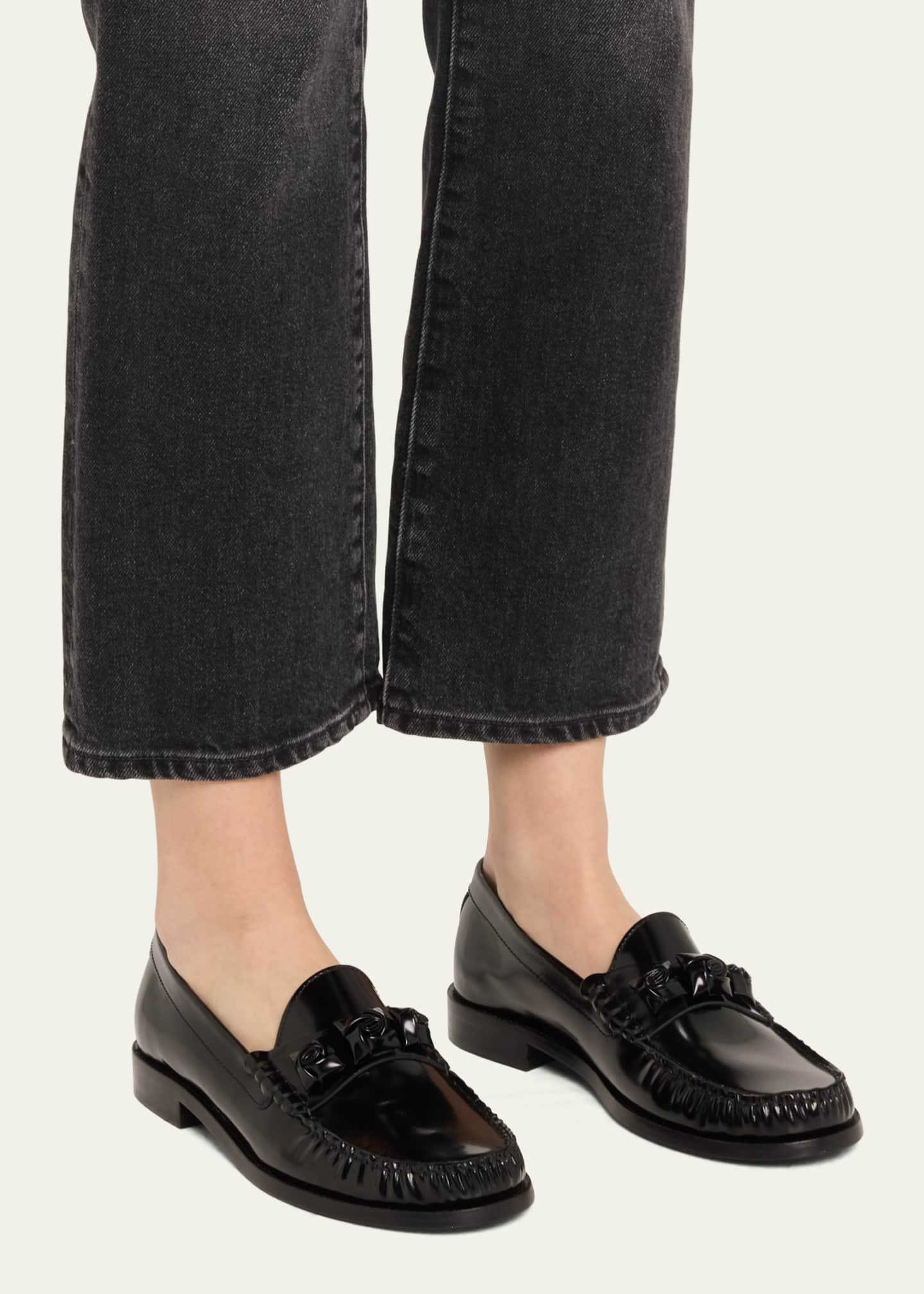 Stuart Weitzman Rosie Leather Slip-On Loafers Image 2 of 6