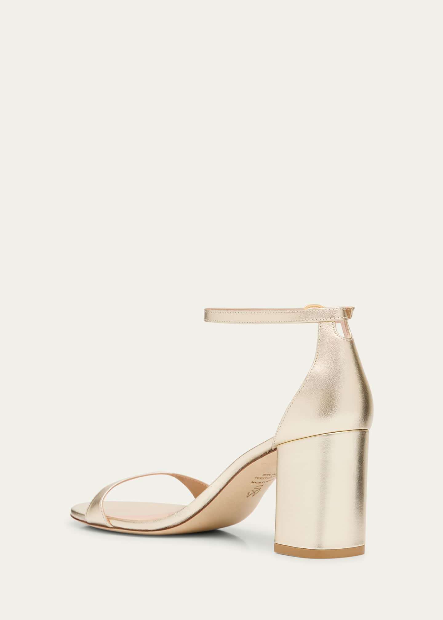 Stuart Weitzman Nudist II Leather Ankle-Strap Sandals Image 4 of 6