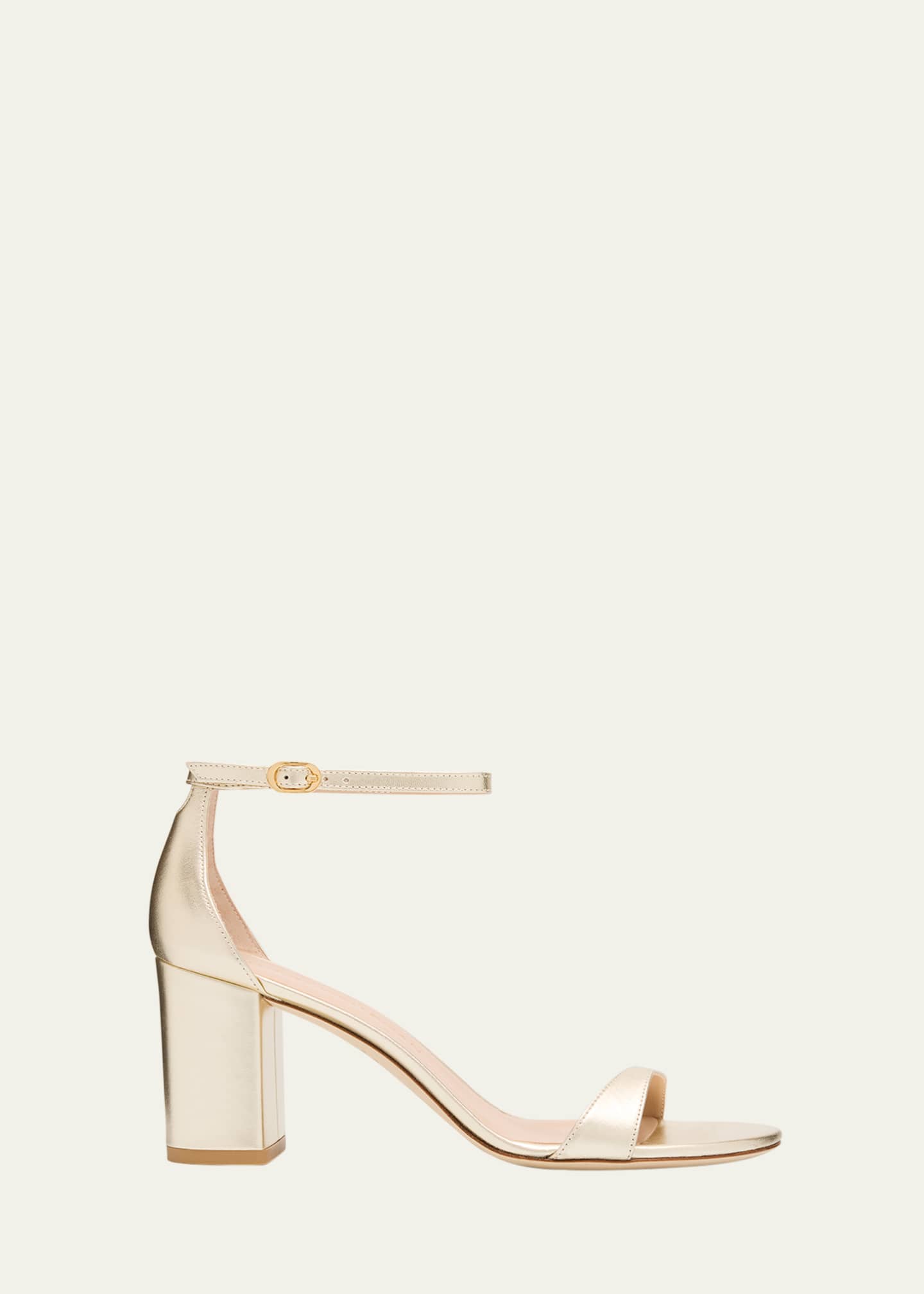 Stuart Weitzman Nudist II Leather Ankle-Strap Sandals Image 1 of 6