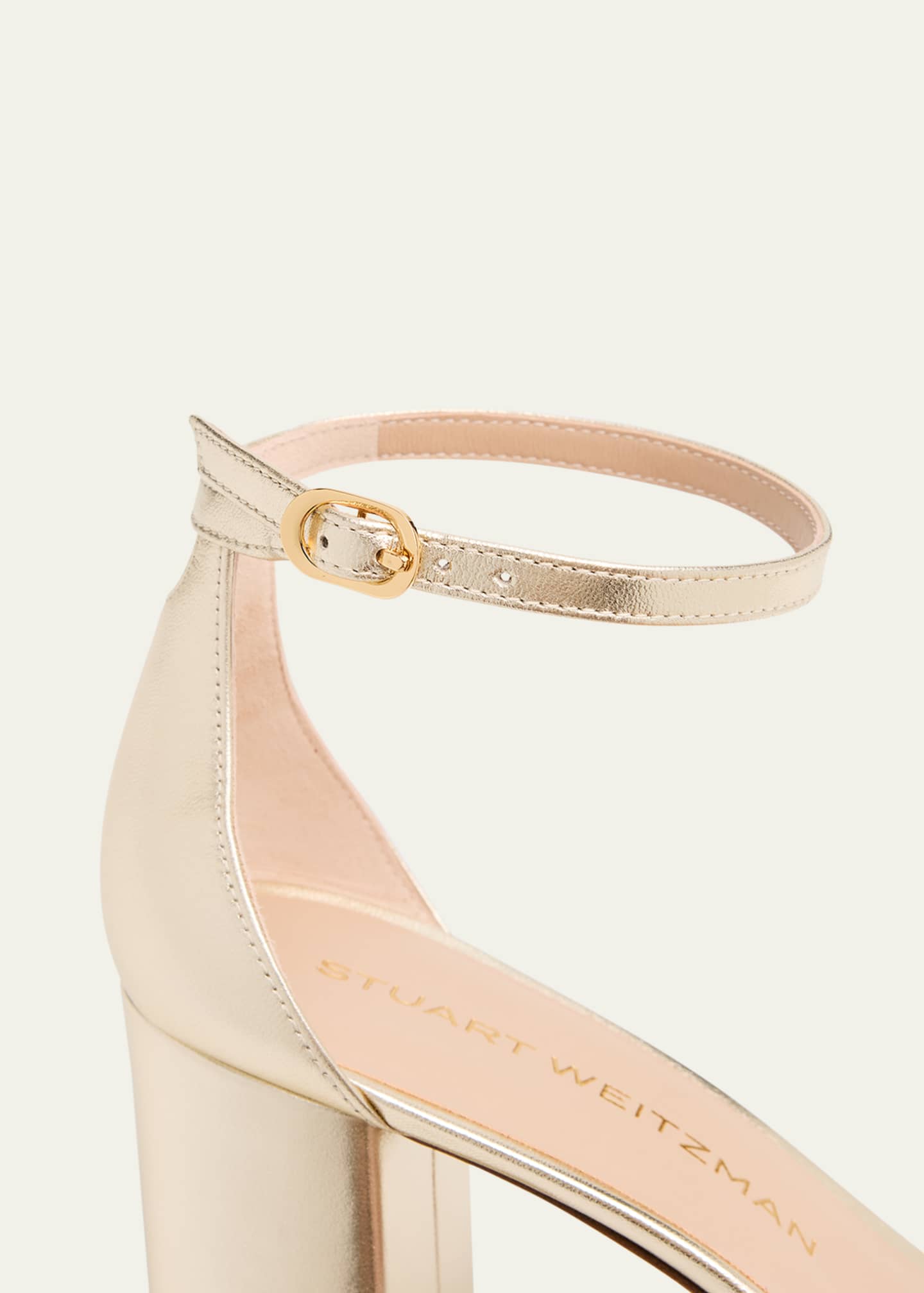 Stuart Weitzman Nudist II Leather Ankle-Strap Sandals Image 5 of 6