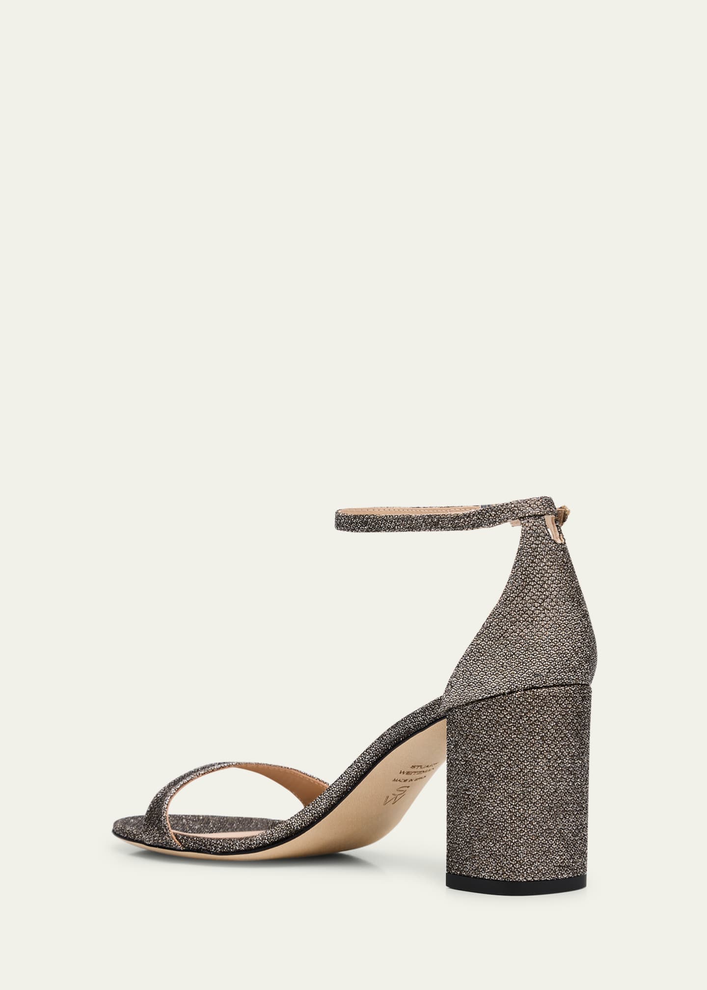 Stuart Weitzman Nudist II Metallic Ankle-Strap Sandals Image 4 of 6