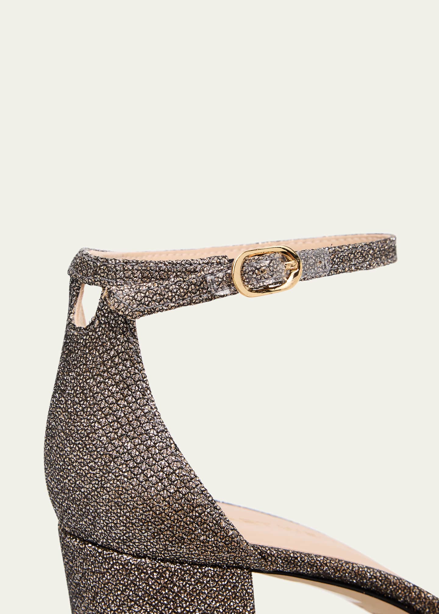 Stuart Weitzman Nudist II Metallic Ankle-Strap Sandals Image 5 of 6