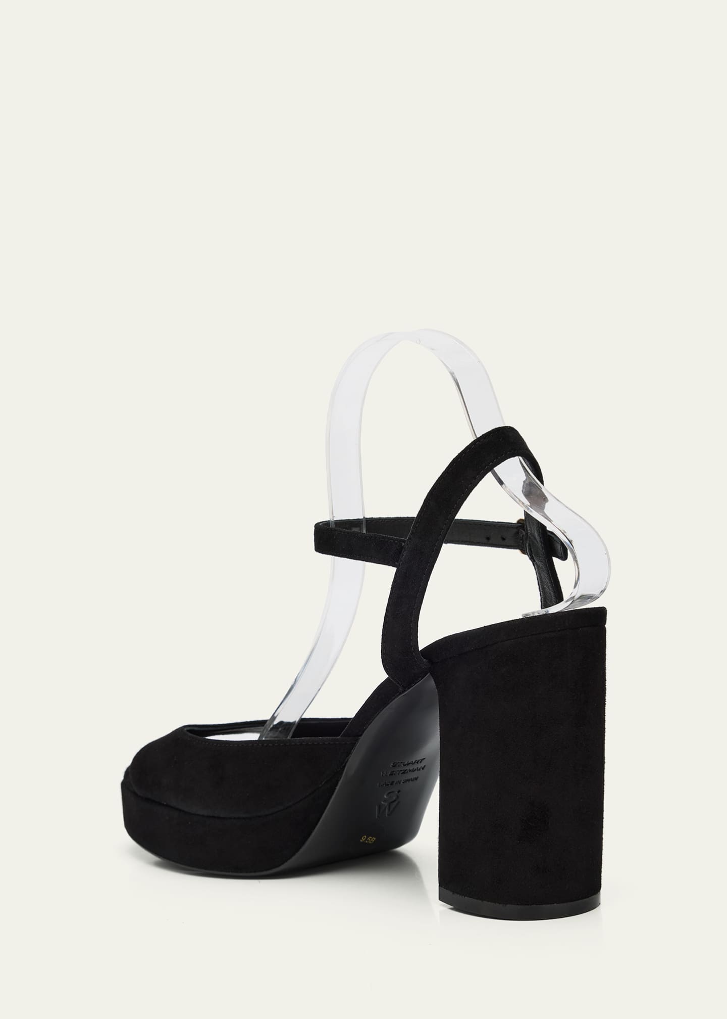 Stuart Weitzman Dayna II Suede Ankle-Strap Platform Sandals Image 4 of 6