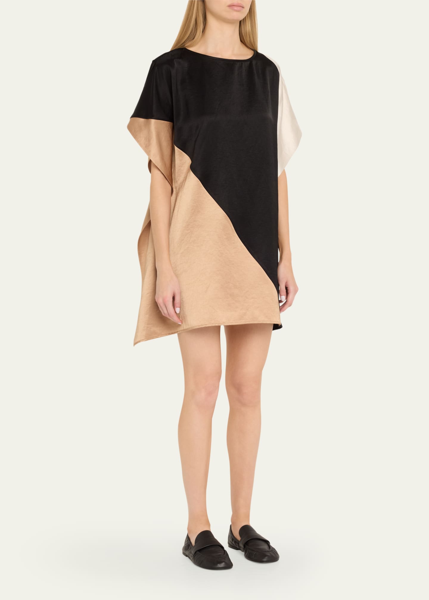 Zero + Maria Cornejo Dia Short Colorblock Linen Dress Image 4 of 5