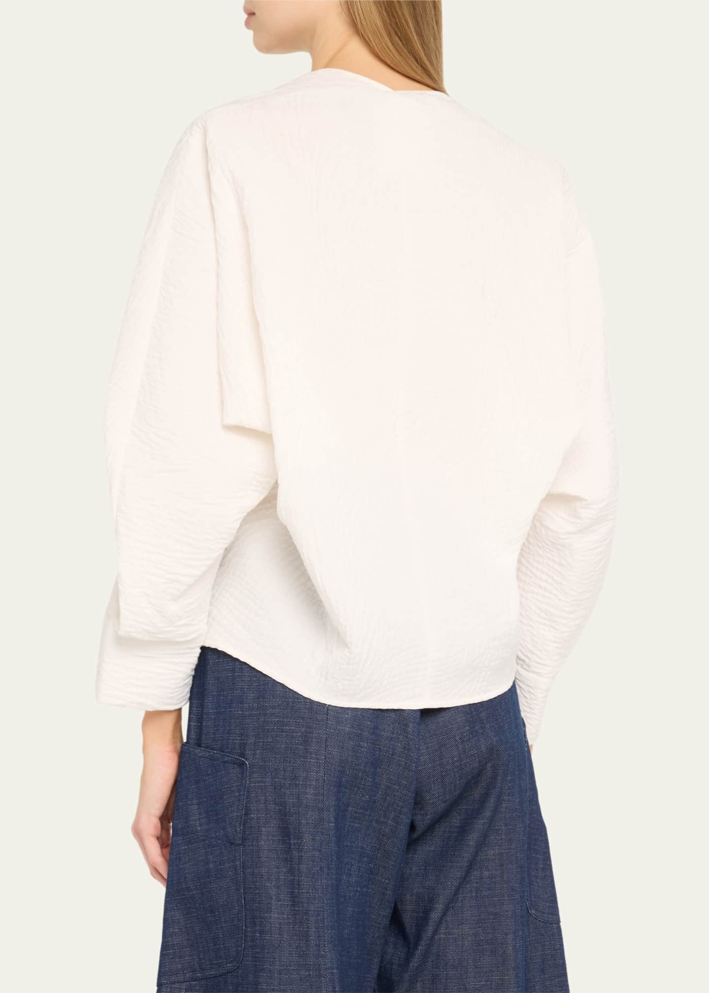 Zero + Maria Cornejo Akeo Textured Cotton Blouse Image 3 of 5