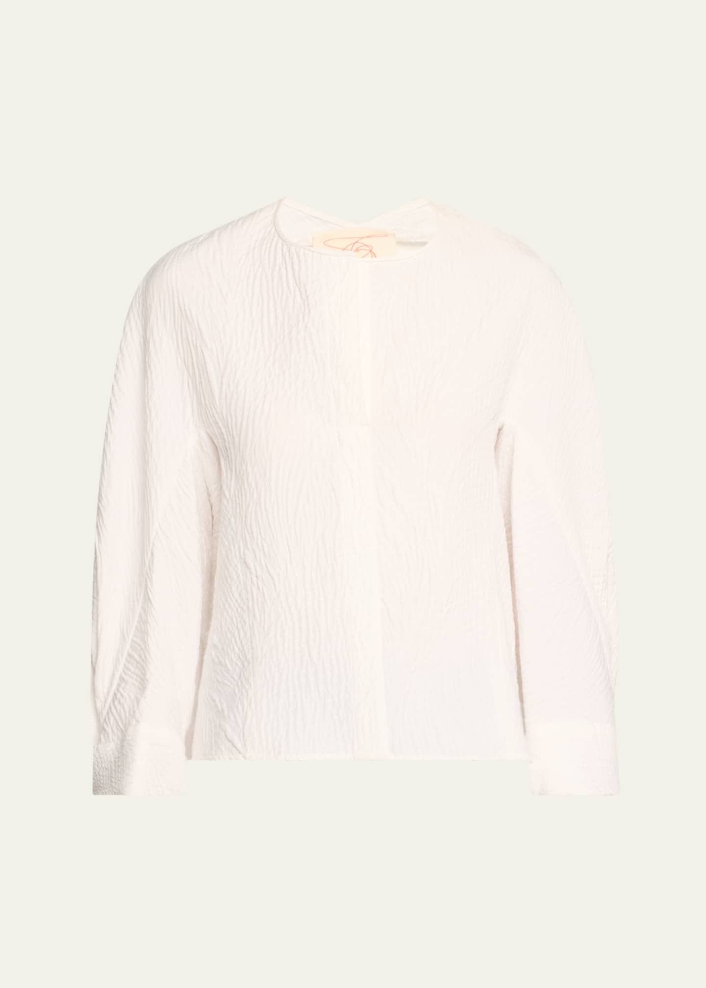 Zero + Maria Cornejo Akeo Textured Cotton Blouse Image 1 of 5