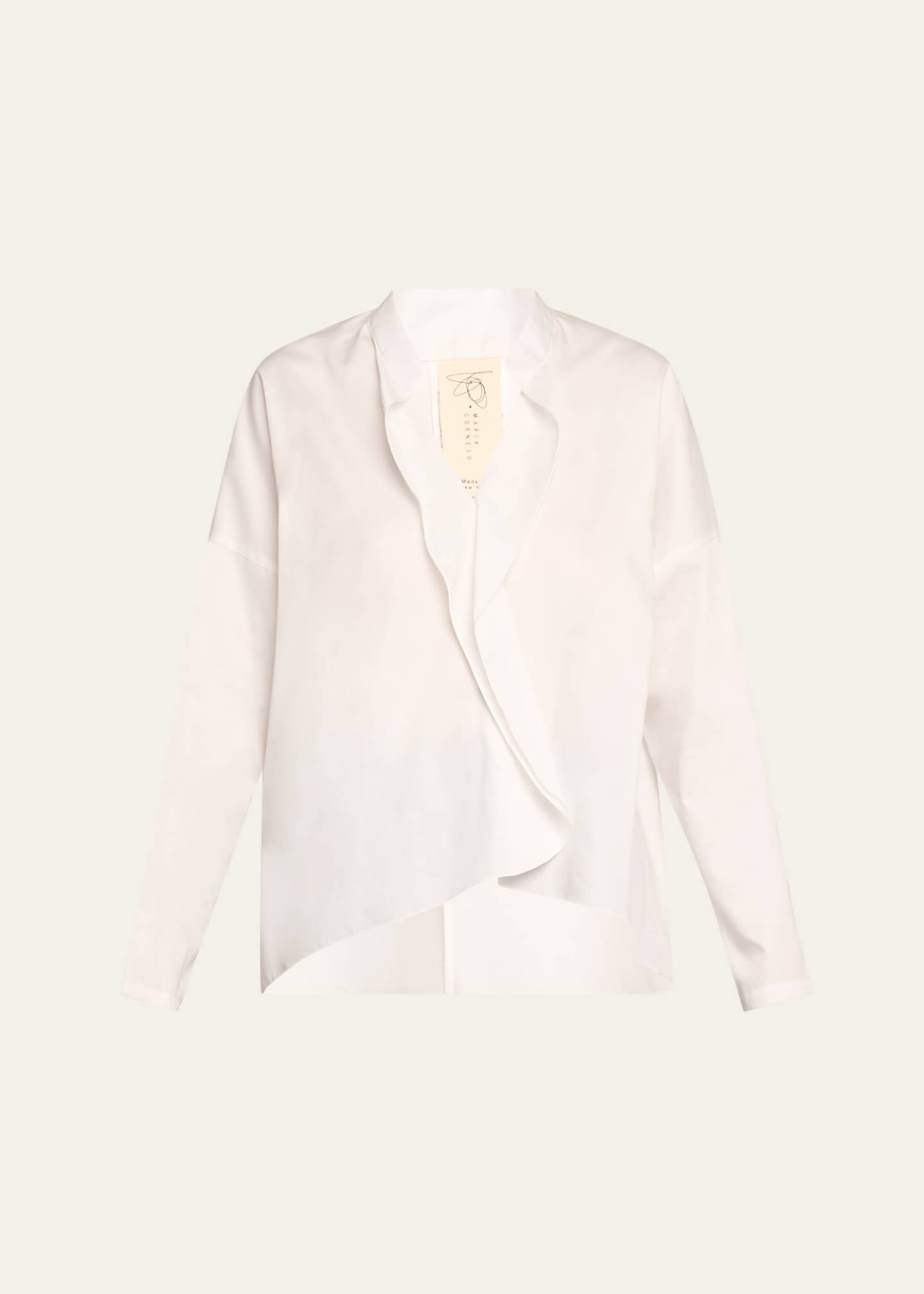 Zero + Maria Cornejo Fin Gaban Ruffle Long Sleeve Top Image 1 of 5