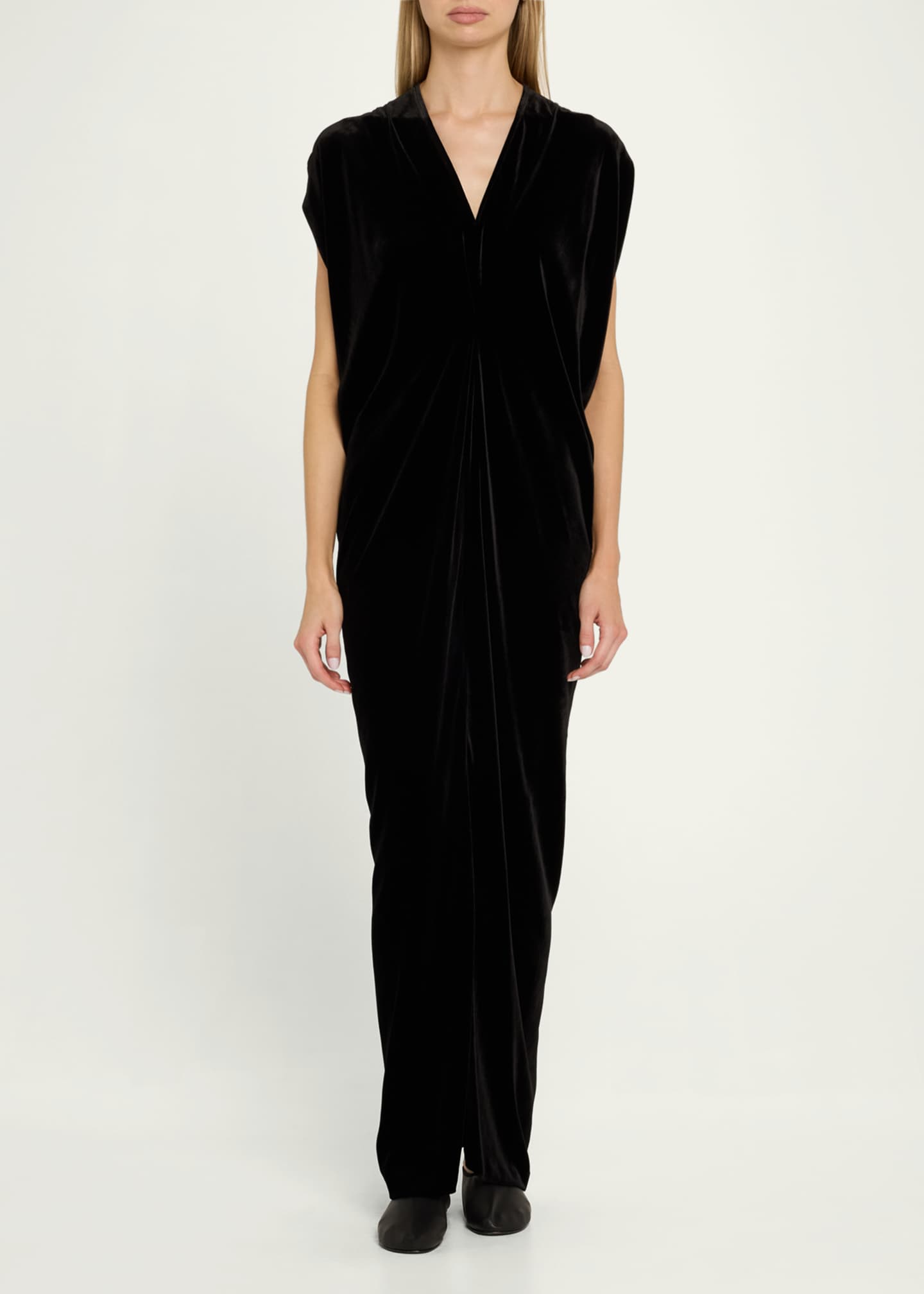 Zero + Maria Cornejo Issa Long Velvet Draped Dress Image 2 of 5