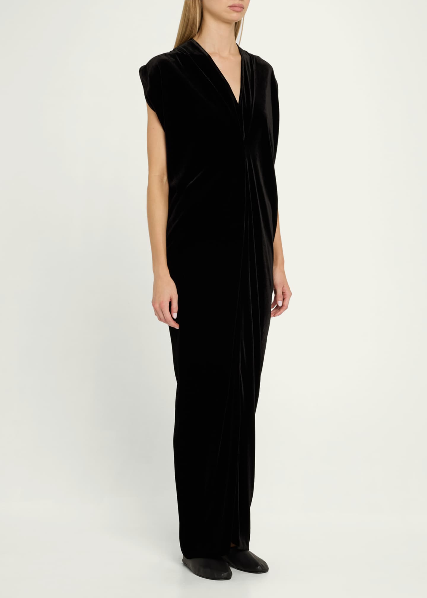 Zero + Maria Cornejo Issa Long Velvet Draped Dress Image 4 of 5