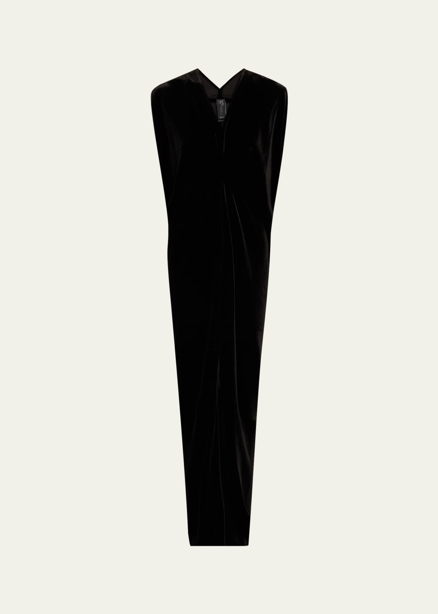 Zero + Maria Cornejo Issa Long Velvet Draped Dress Image 1 of 5