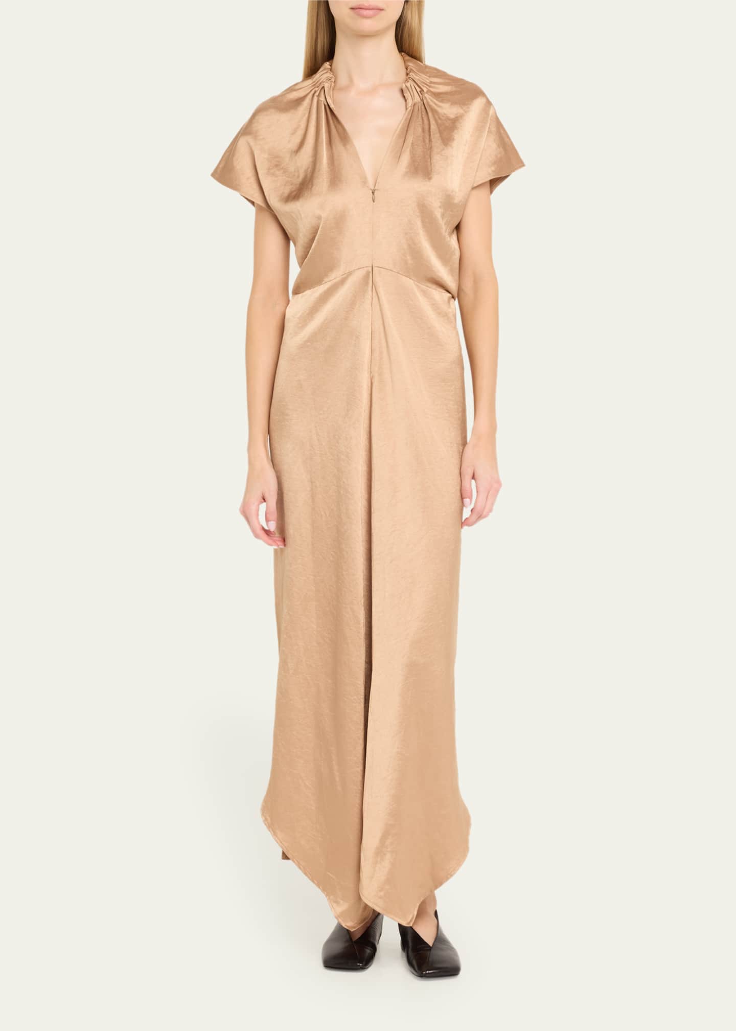 Zero + Maria Cornejo Long Ruched Stella Dress Image 2 of 5