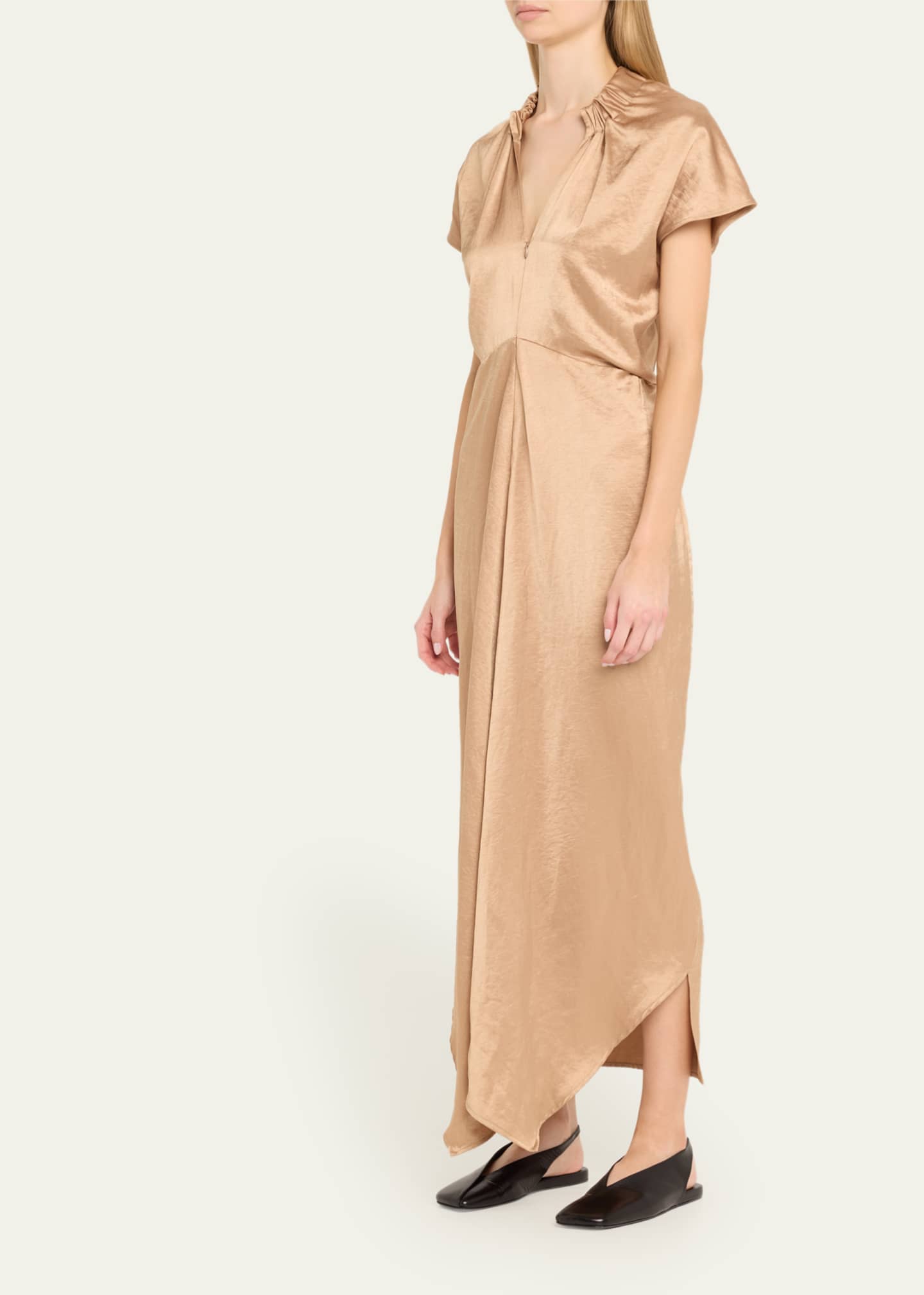 Zero + Maria Cornejo Long Ruched Stella Dress Image 4 of 5
