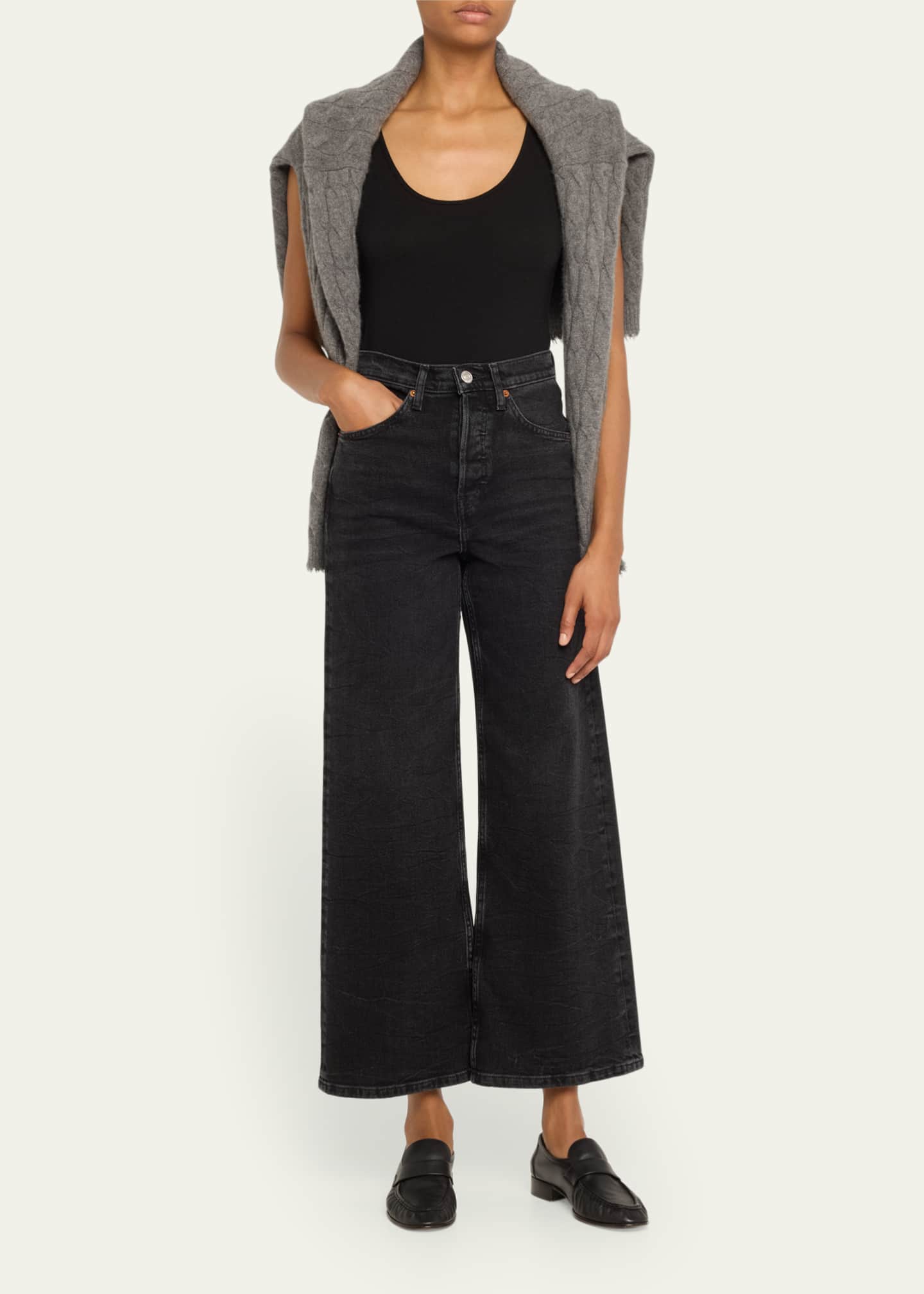 RE/DONE High-Rise Wide Crop Jeans Image 2 of 5