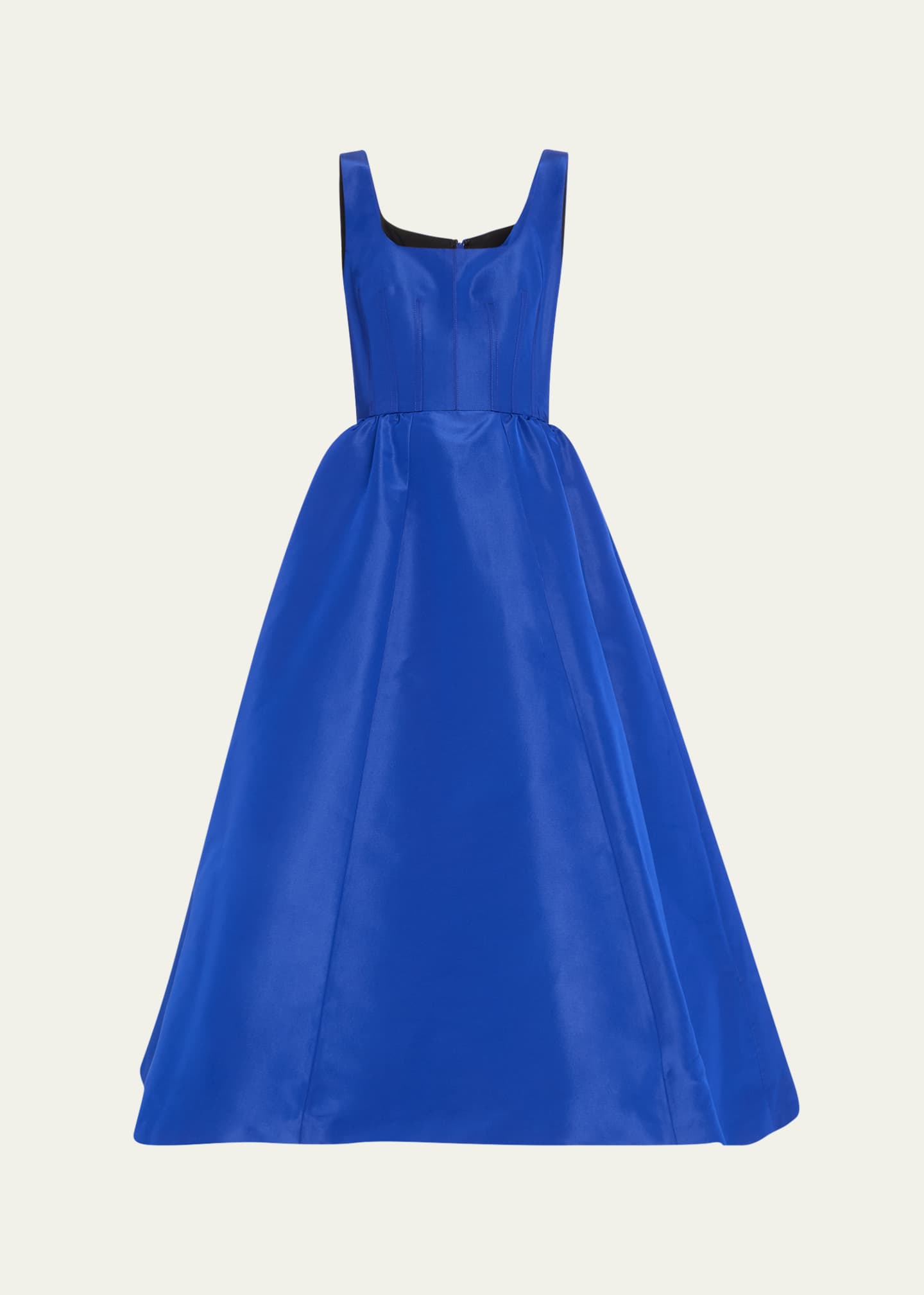 Carolina Herrera Wide Strap Full Midi Silk Dress Image 1 of 5