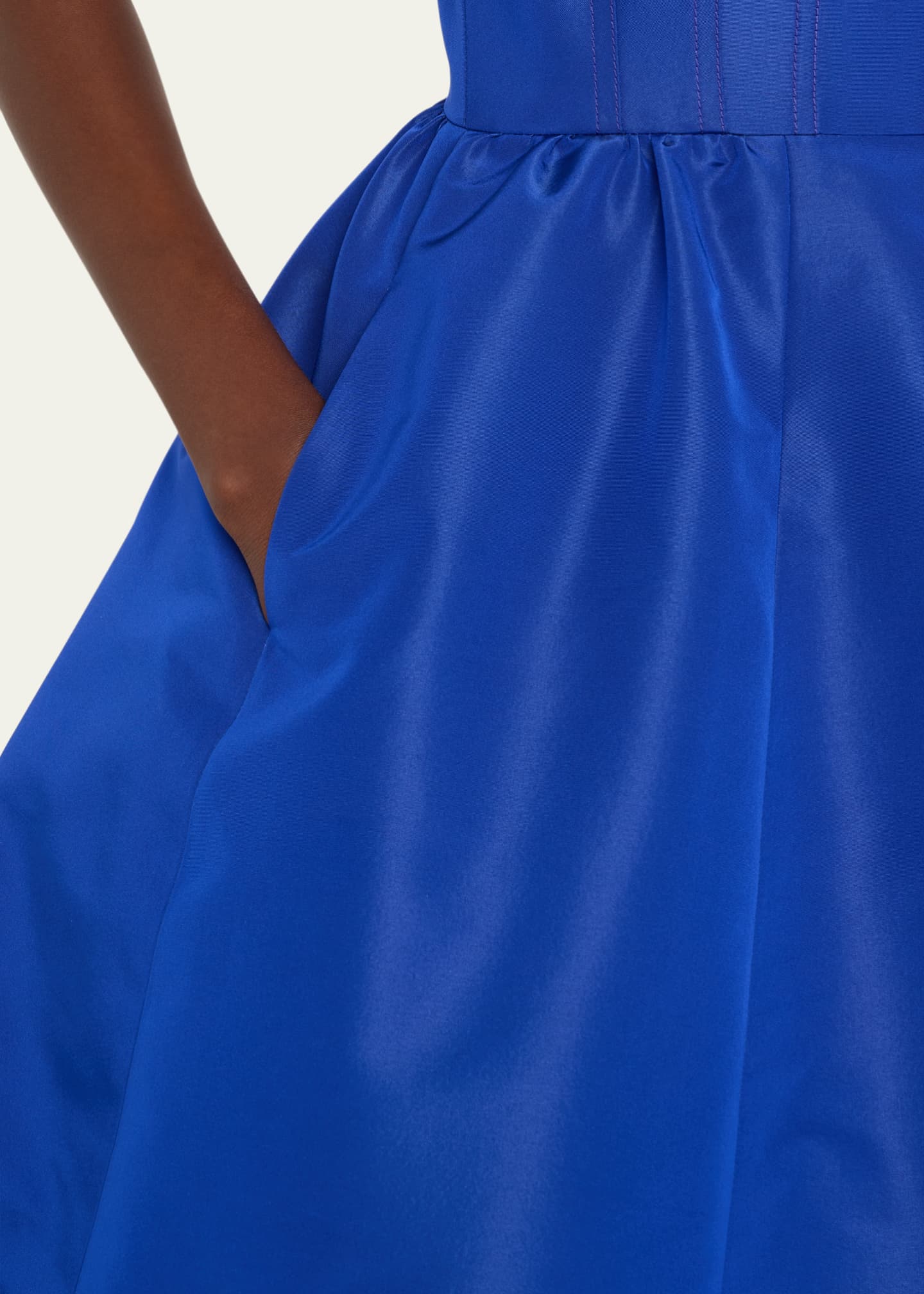 Carolina Herrera Wide Strap Full Midi Silk Dress Image 5 of 5
