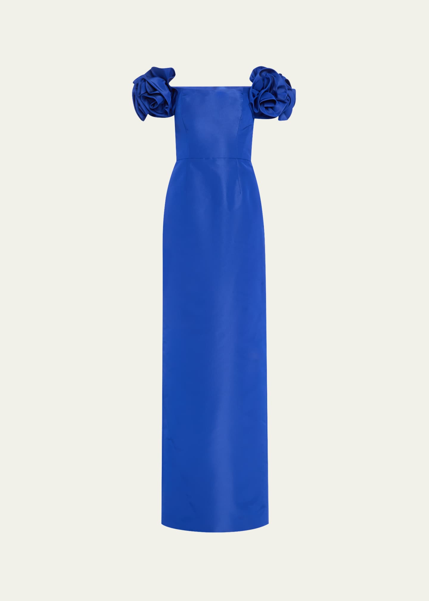 Carolina Herrera Off-Shoulder Flower Column Gown Image 1 of 5