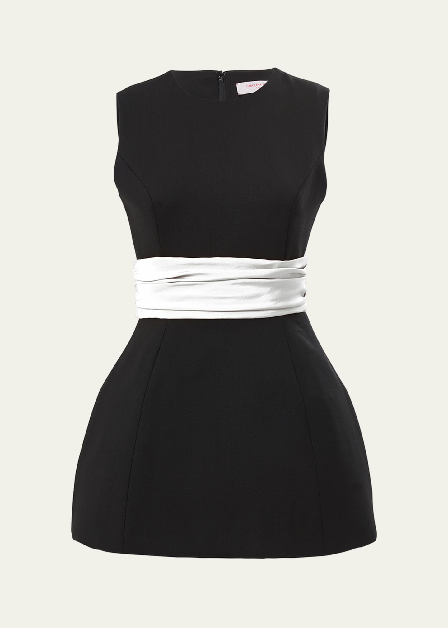 Carolina Herrera Cummerbund Waist Sleeveless Wool Top Image 1 of 3