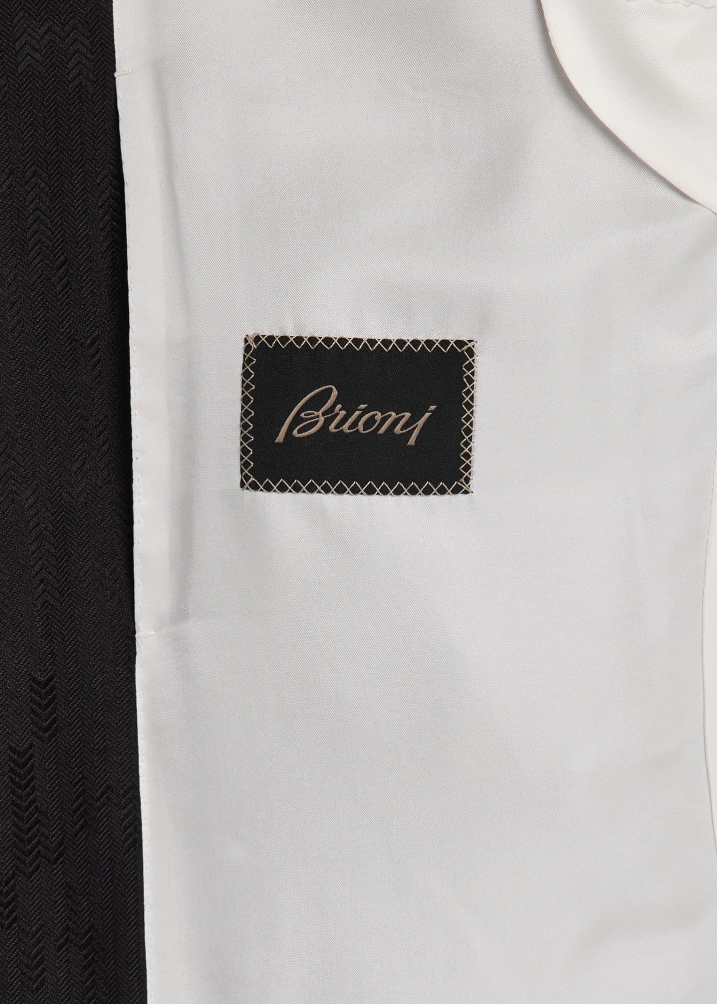 Brioni Men's Embroidered Herringbone Dinner Jacket Image 6 of 8