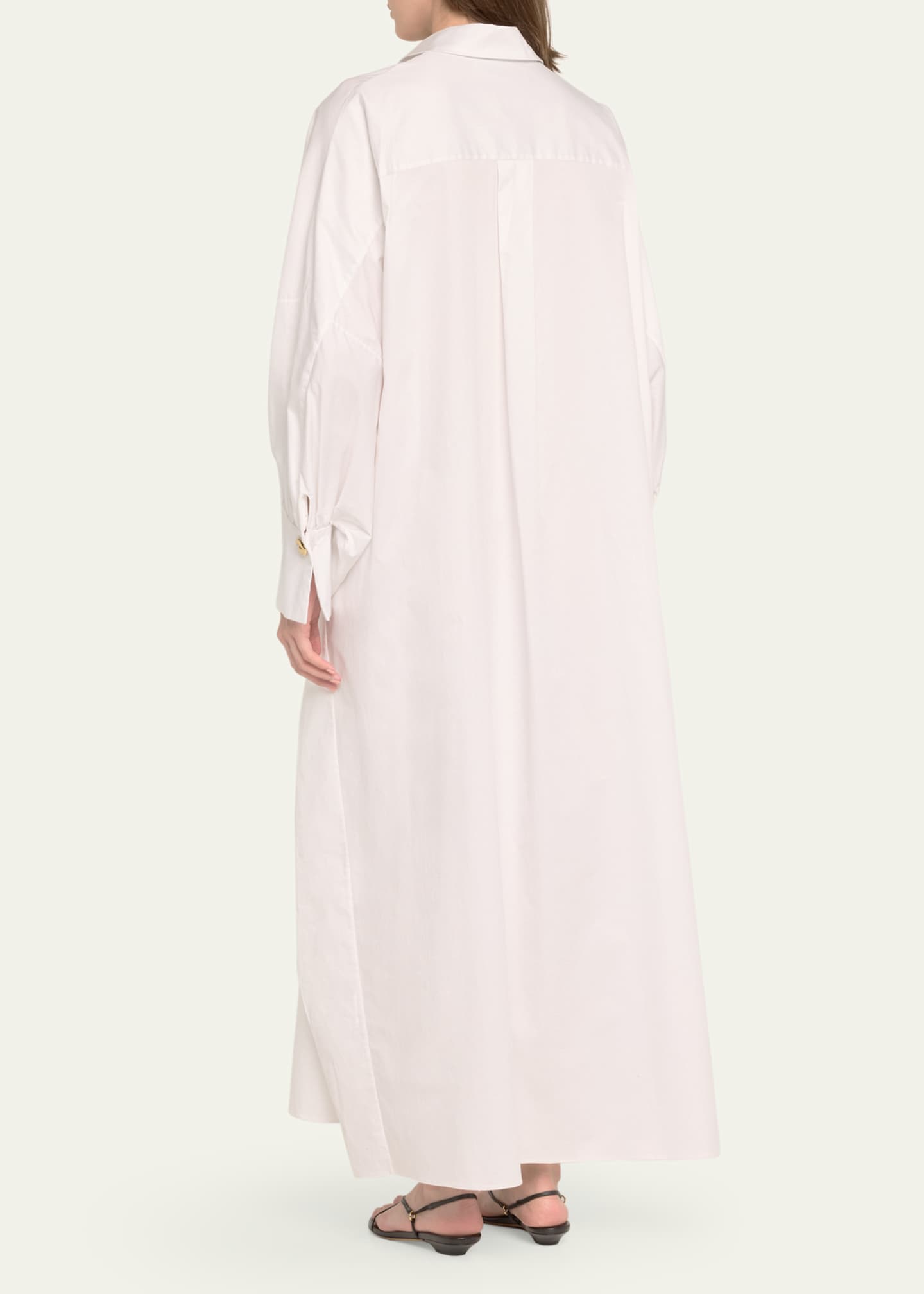 Long Sleeve Cotton Caftan - Thumbnail 3