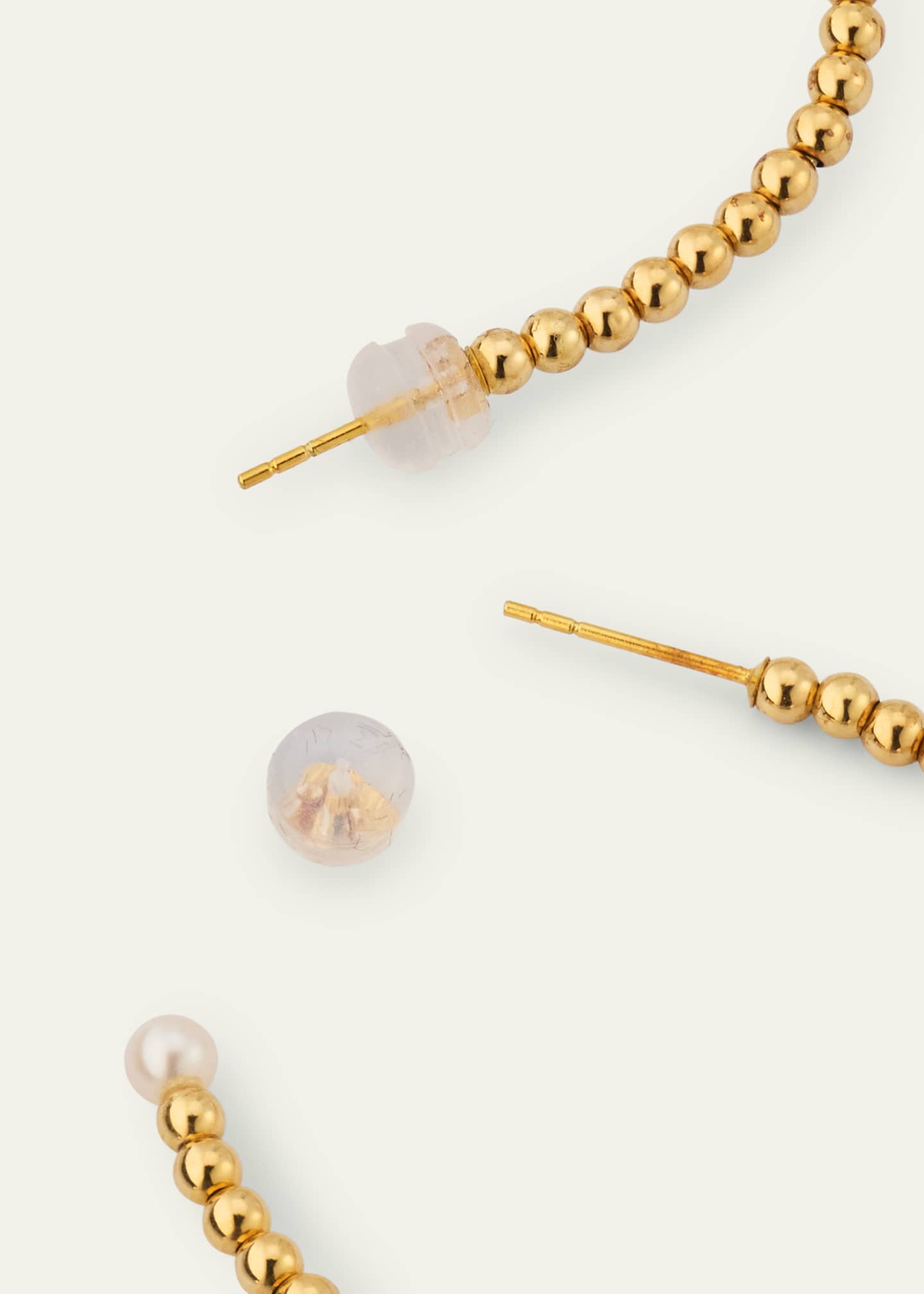 ATLAS LOVE 18K Yellow Gold Bolina Center Pearl Hoop Earrings Image 4 of 4