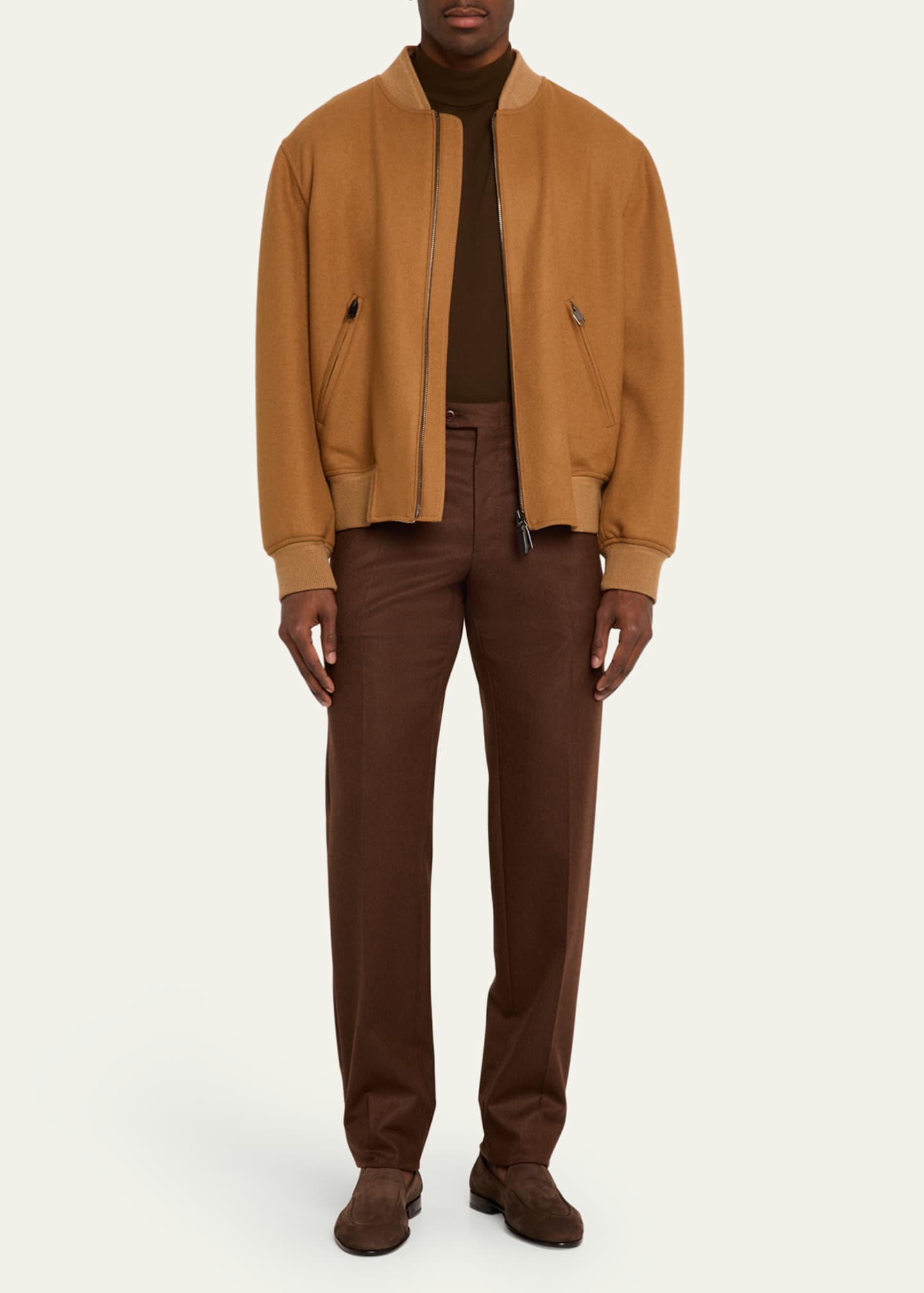 Brioni Men's Wool and Cashmere Bomber Jacket Image 2 of 5