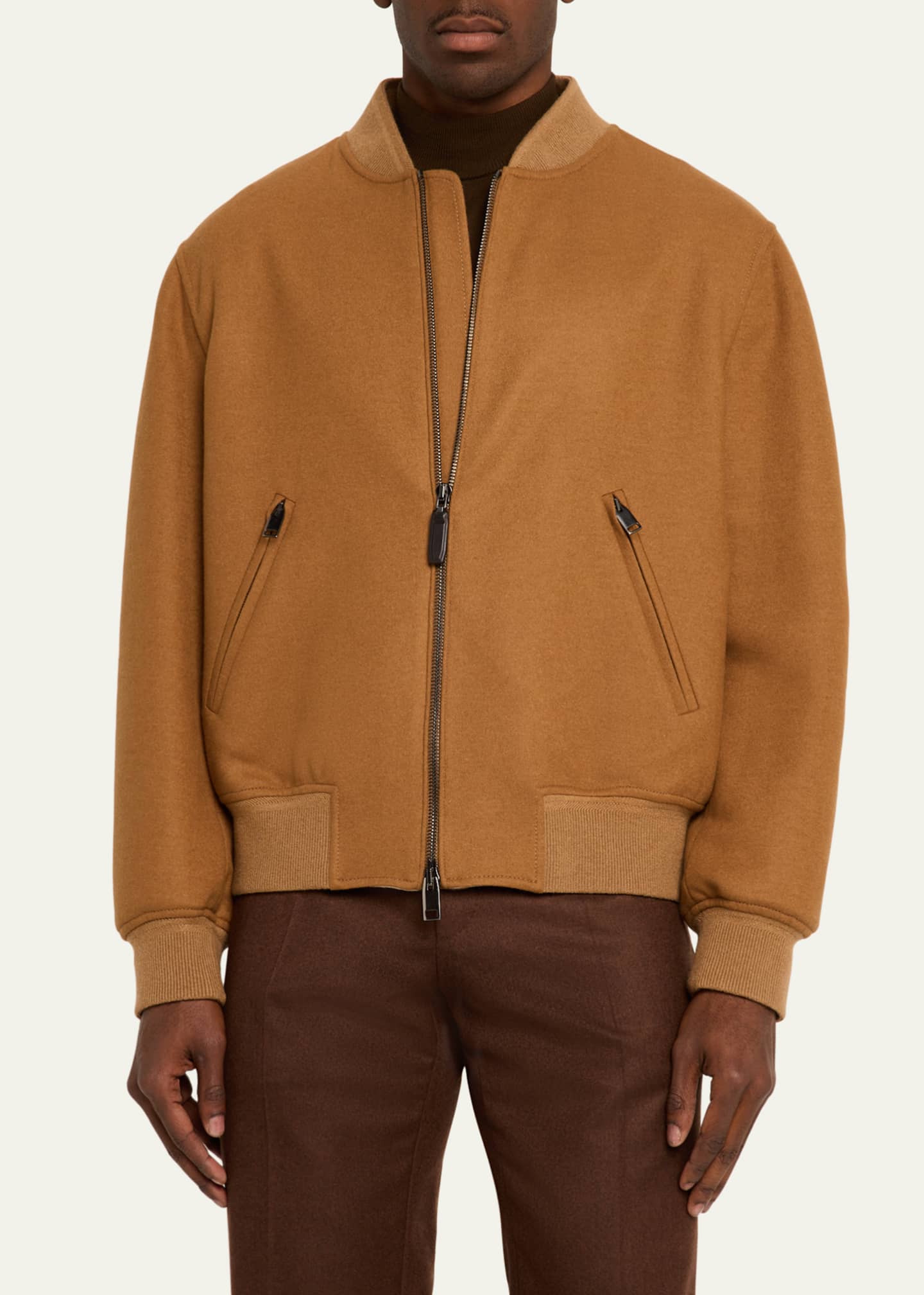 Brioni Men's Wool and Cashmere Bomber Jacket Image 4 of 5