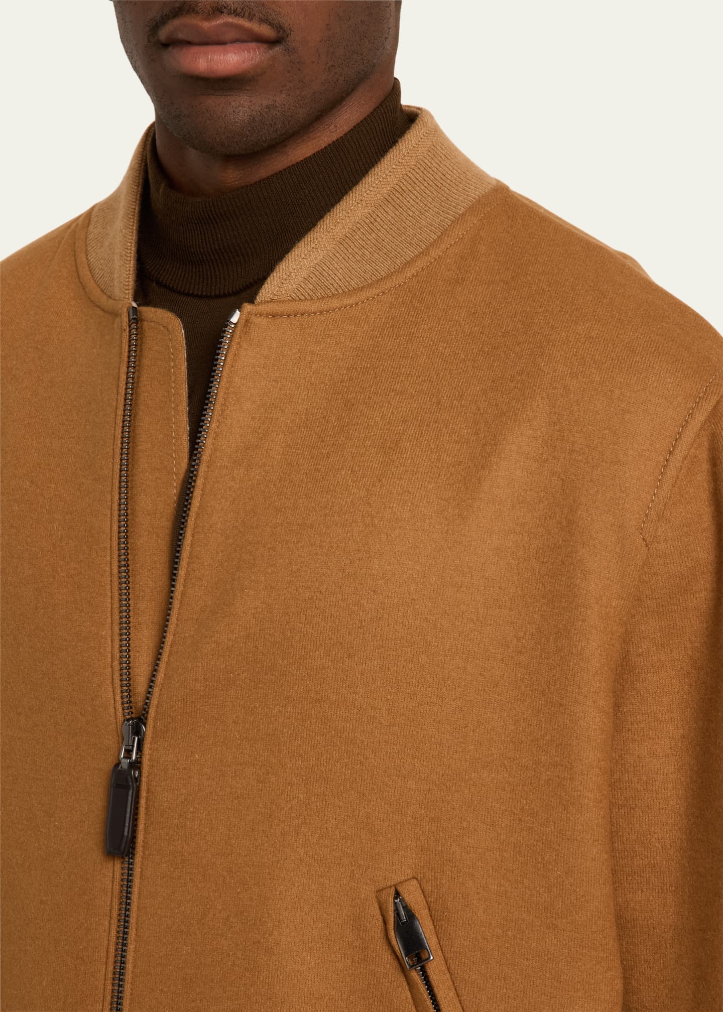 Brioni Men's Wool and Cashmere Bomber Jacket Image 5 of 5
