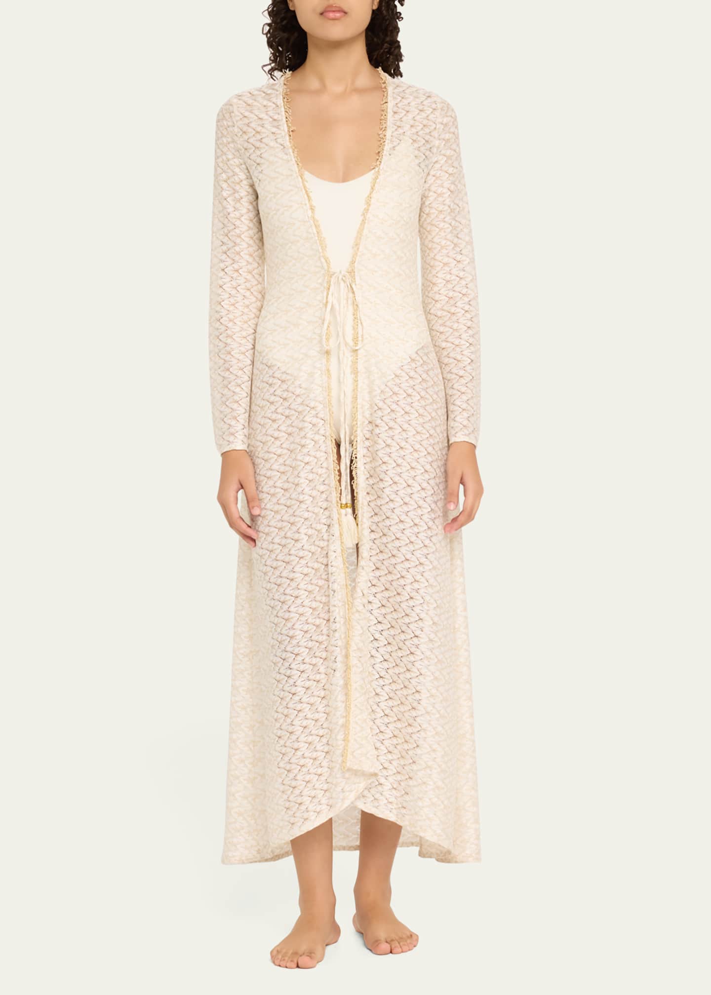Ramy Brook Fatima Metallic Knit Coverup Image 2 of 5