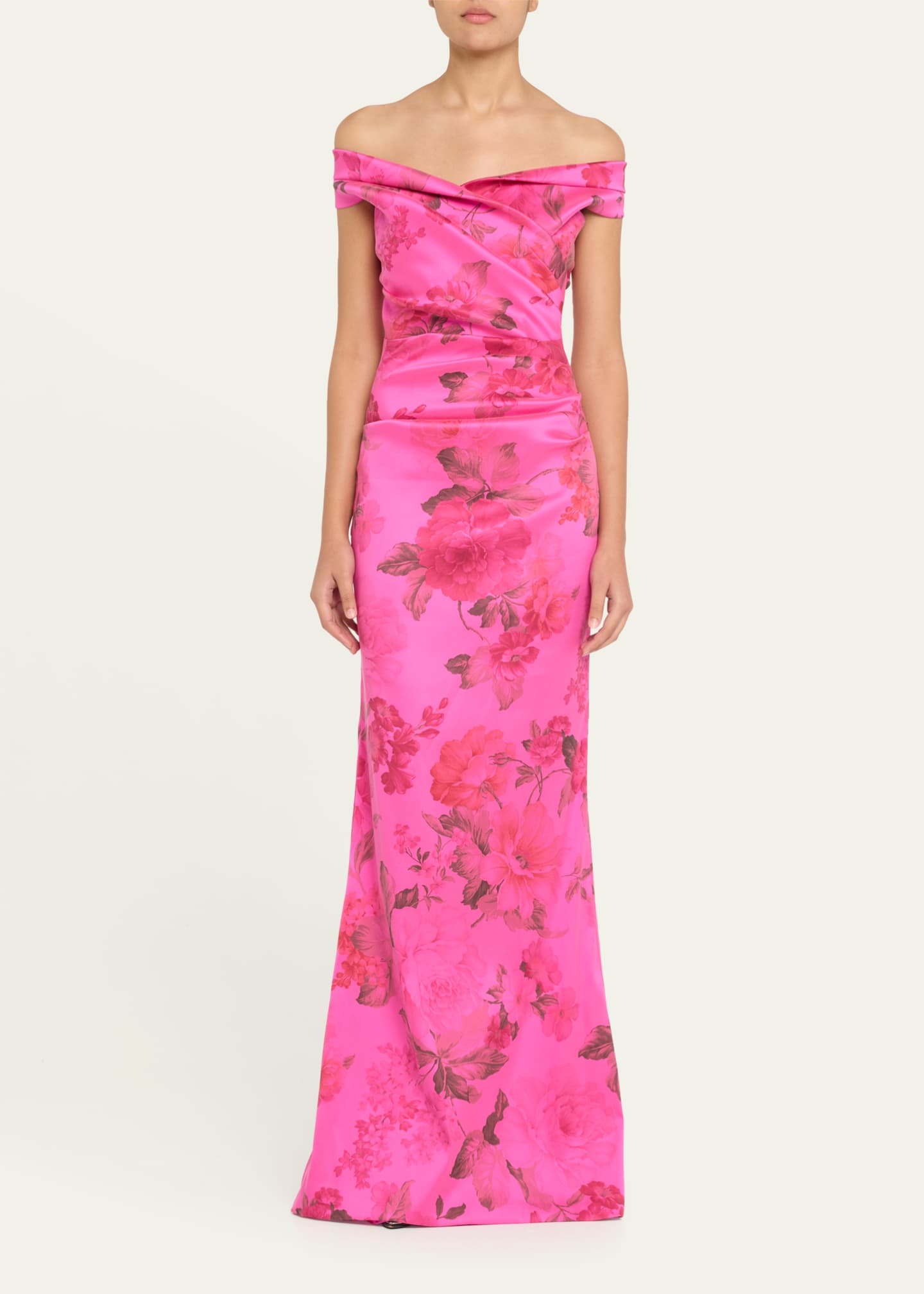 Rickie Freeman for Teri Jon Ruched Off-Shoulder Stretch Gazar Gown Image 2 of 5