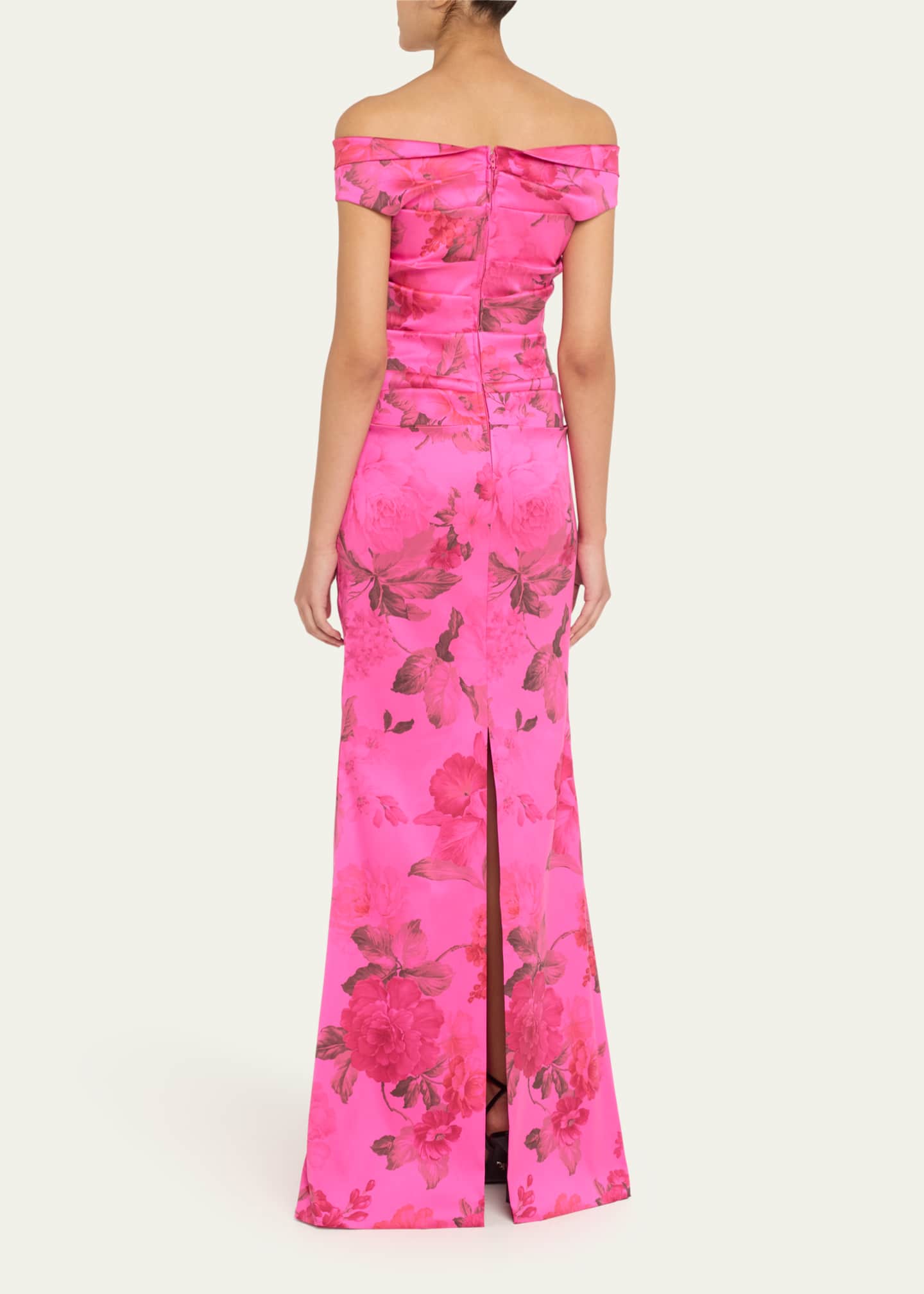 Rickie Freeman for Teri Jon Ruched Off-Shoulder Stretch Gazar Gown Image 3 of 5