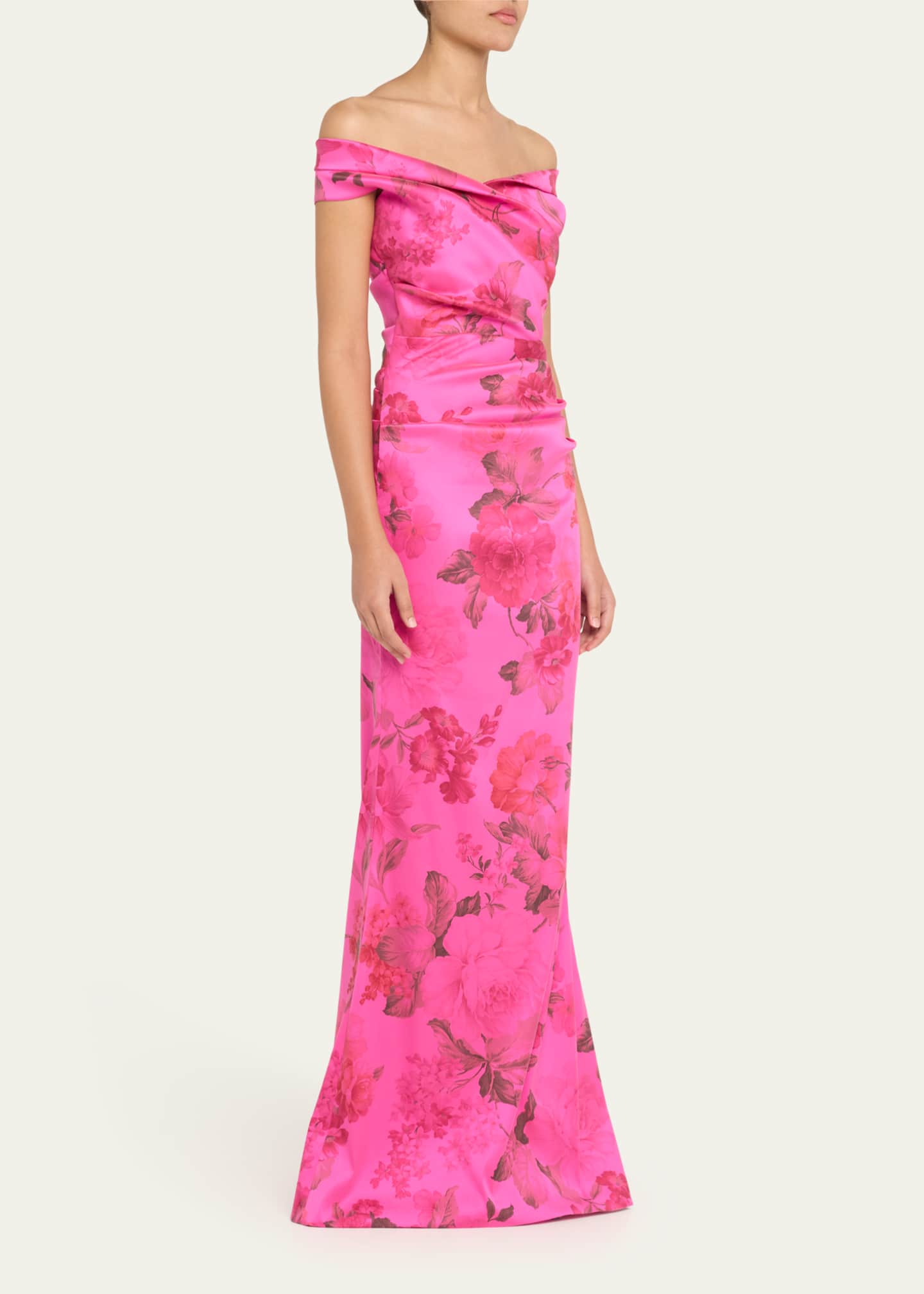 Rickie Freeman for Teri Jon Ruched Off-Shoulder Stretch Gazar Gown Image 4 of 5