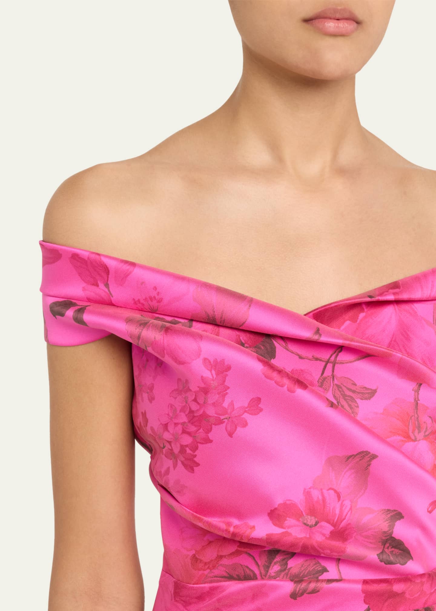 Rickie Freeman for Teri Jon Ruched Off-Shoulder Stretch Gazar Gown Image 5 of 5