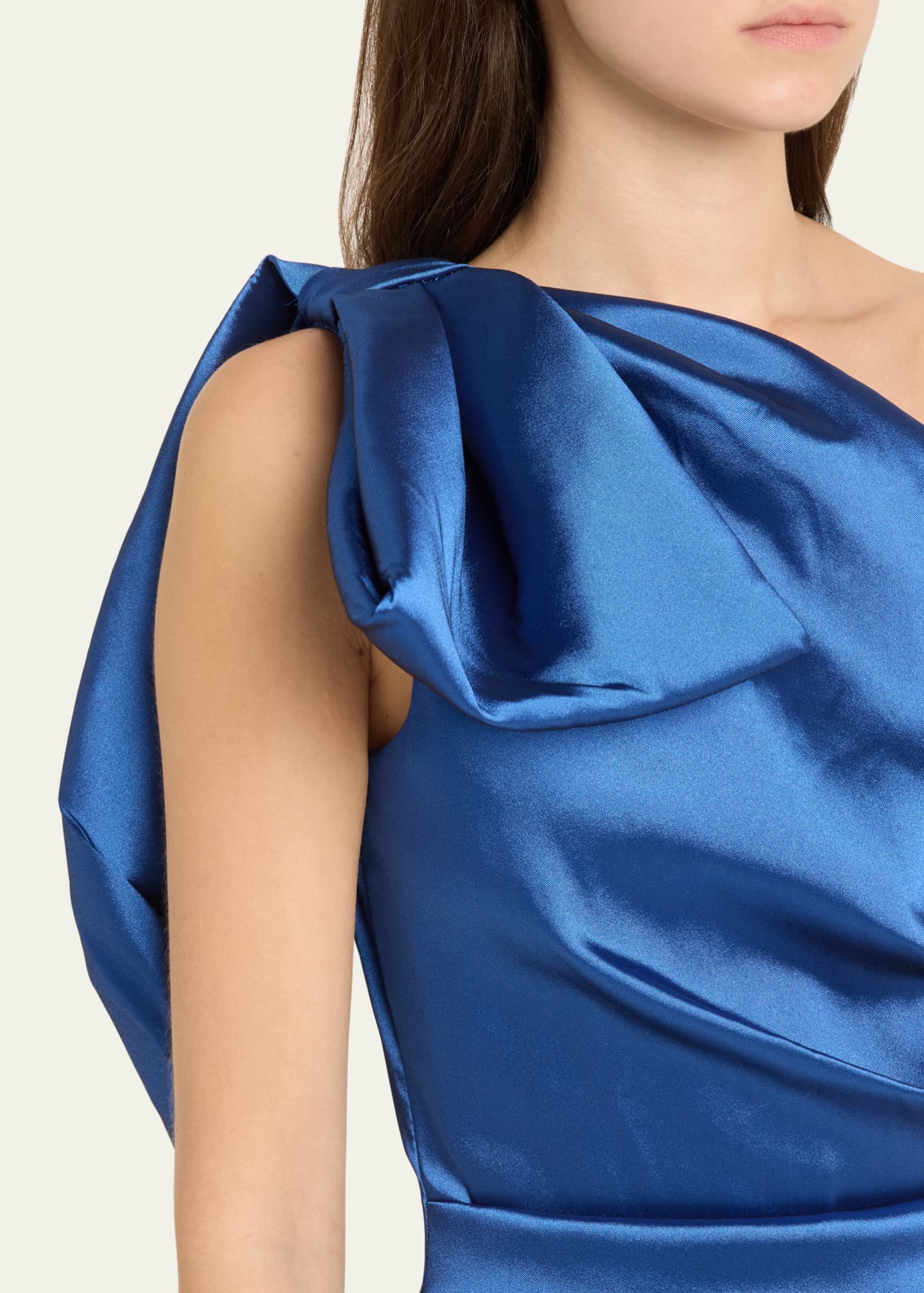 Rickie Freeman for Teri Jon One-Shoulder Stretch Gazar Gown Image 5 of 5
