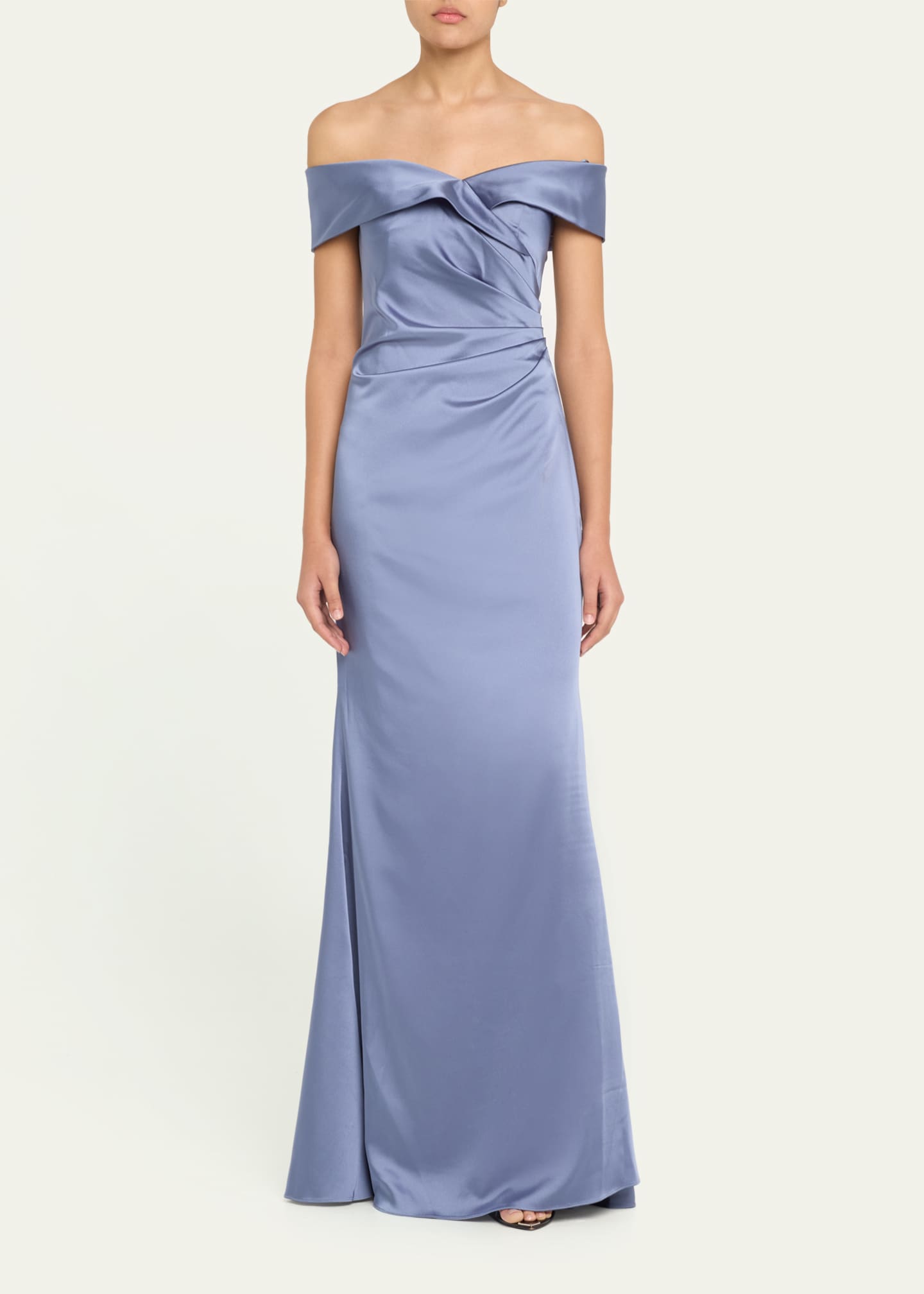 Rickie Freeman for Teri Jon Ruched Off-Shoulder Stretch Gown Image 2 of 5
