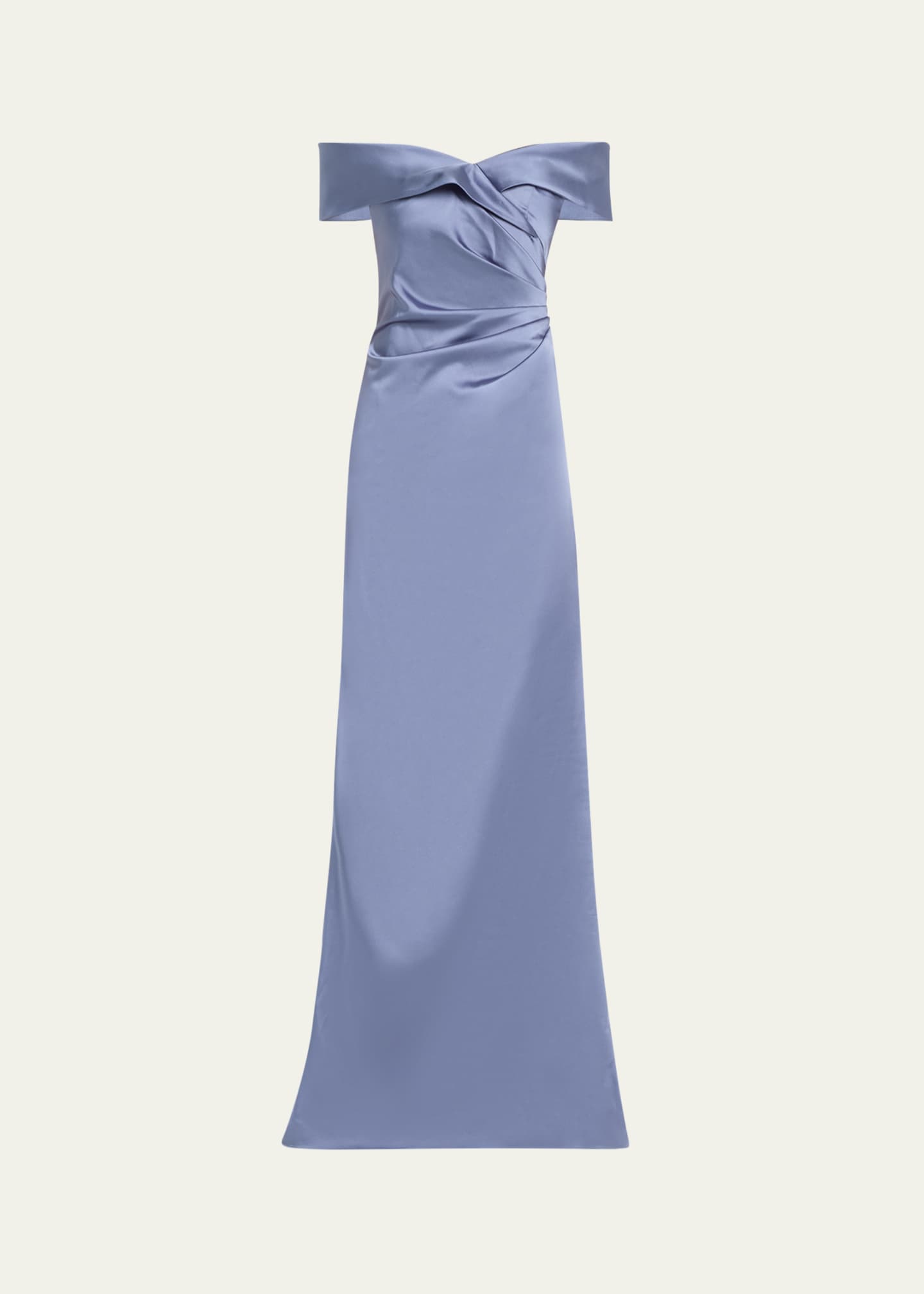 Rickie Freeman for Teri Jon Ruched Off-Shoulder Stretch Gown Image 1 of 5
