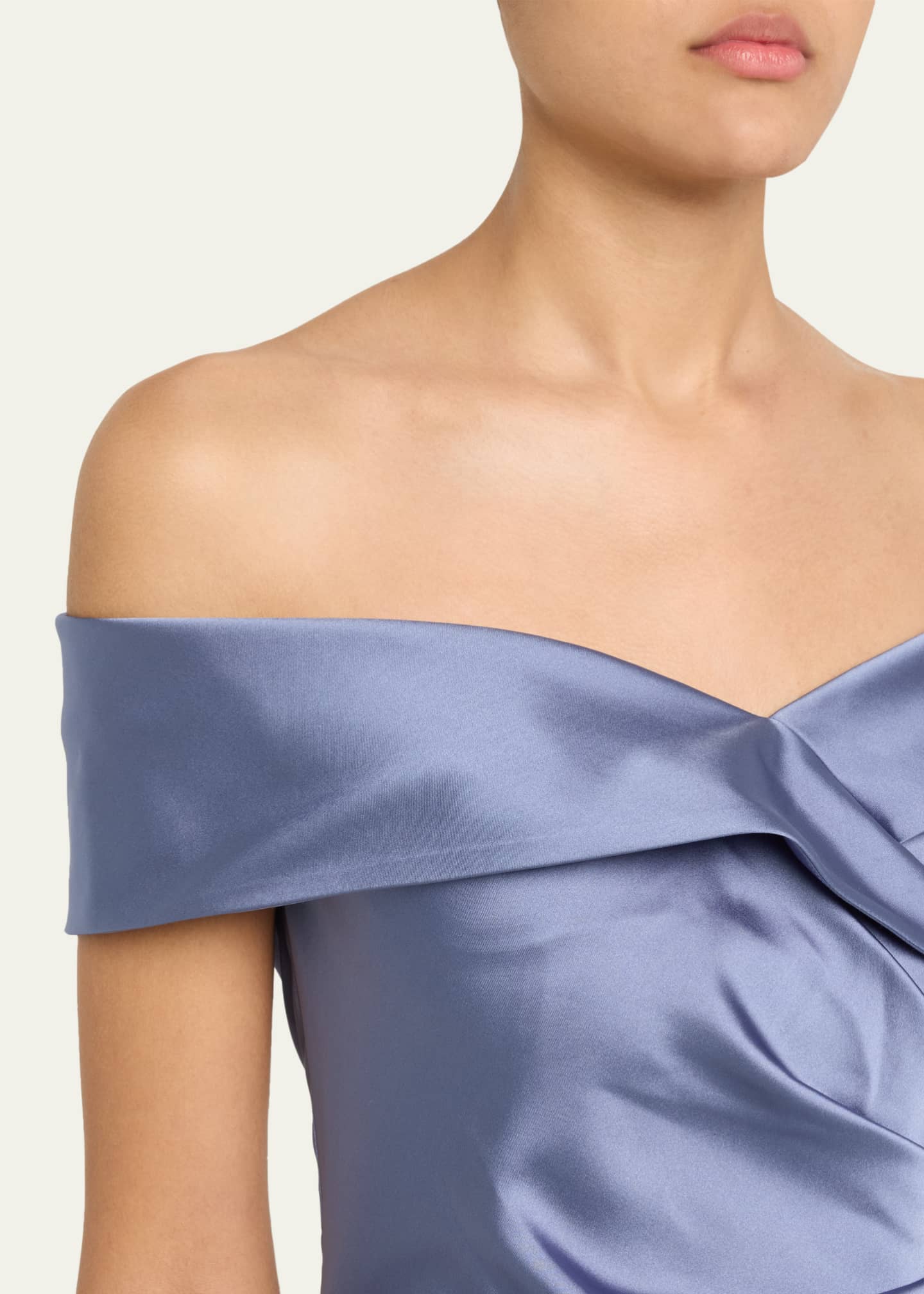 Rickie Freeman for Teri Jon Ruched Off-Shoulder Stretch Gown Image 5 of 5