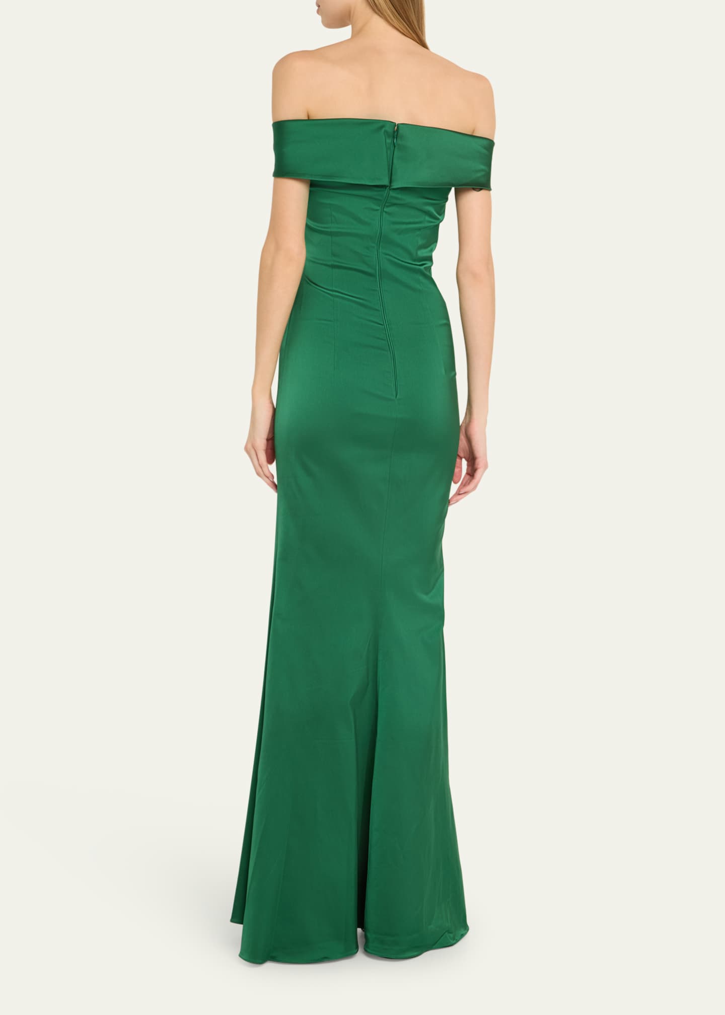Rickie Freeman for Teri Jon Ruched Off-Shoulder Stretch Gown Image 3 of 5