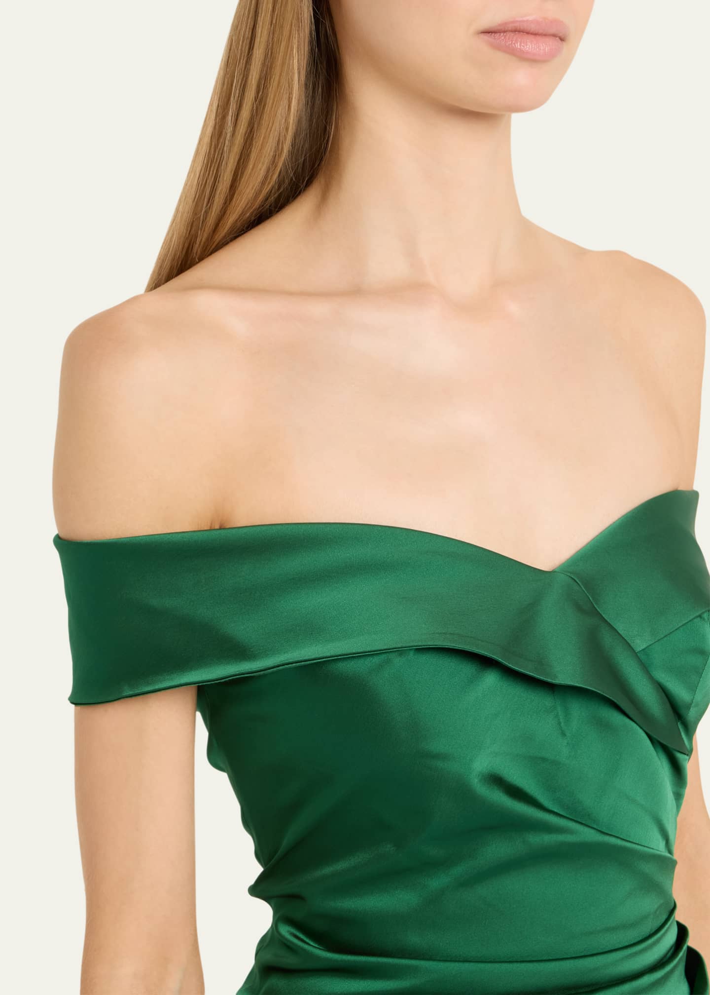Rickie Freeman for Teri Jon Ruched Off-Shoulder Stretch Gown Image 5 of 5
