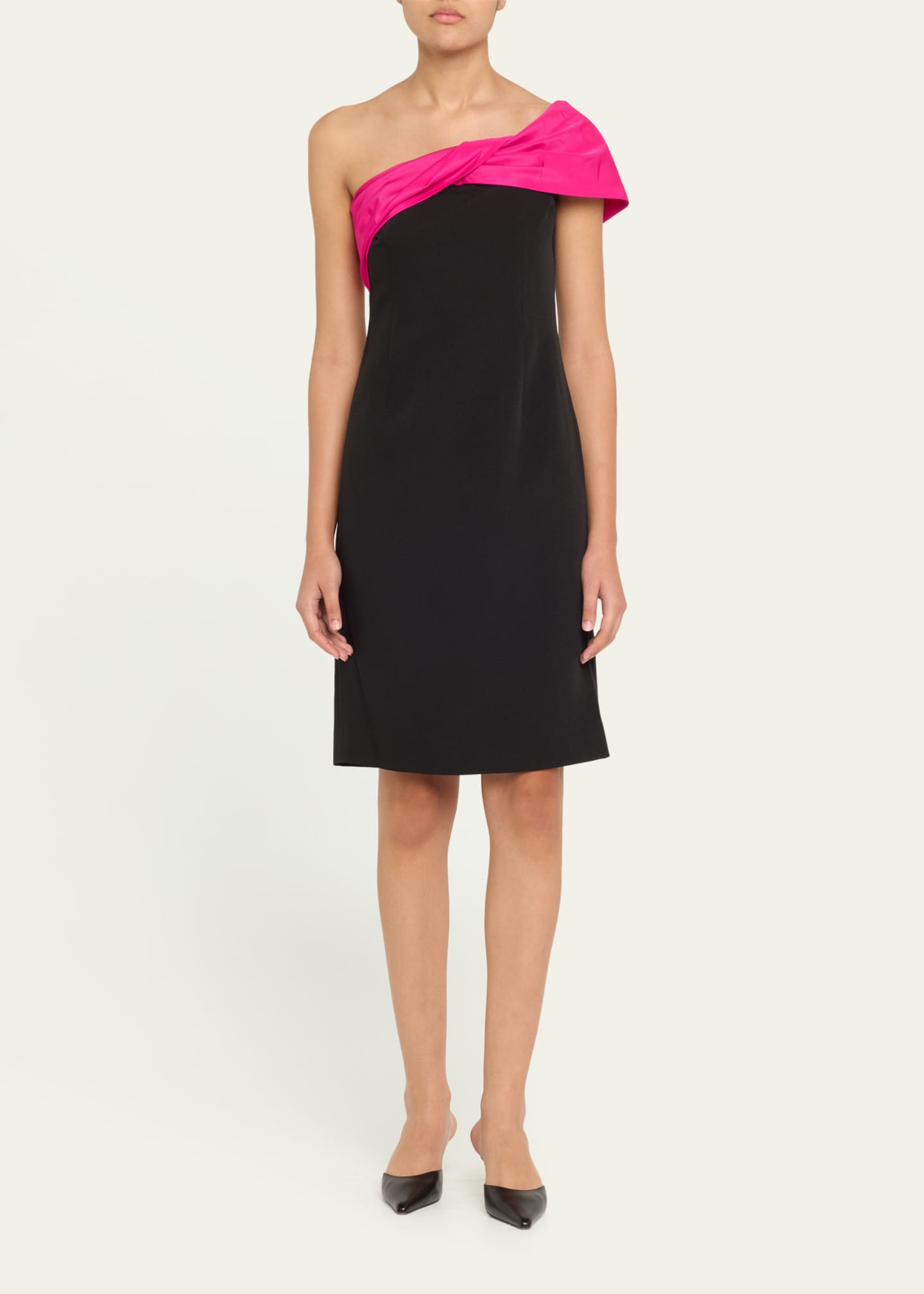Rickie Freeman for Teri Jon One-Shoulder Crepe & Taffeta Dress Image 2 of 5