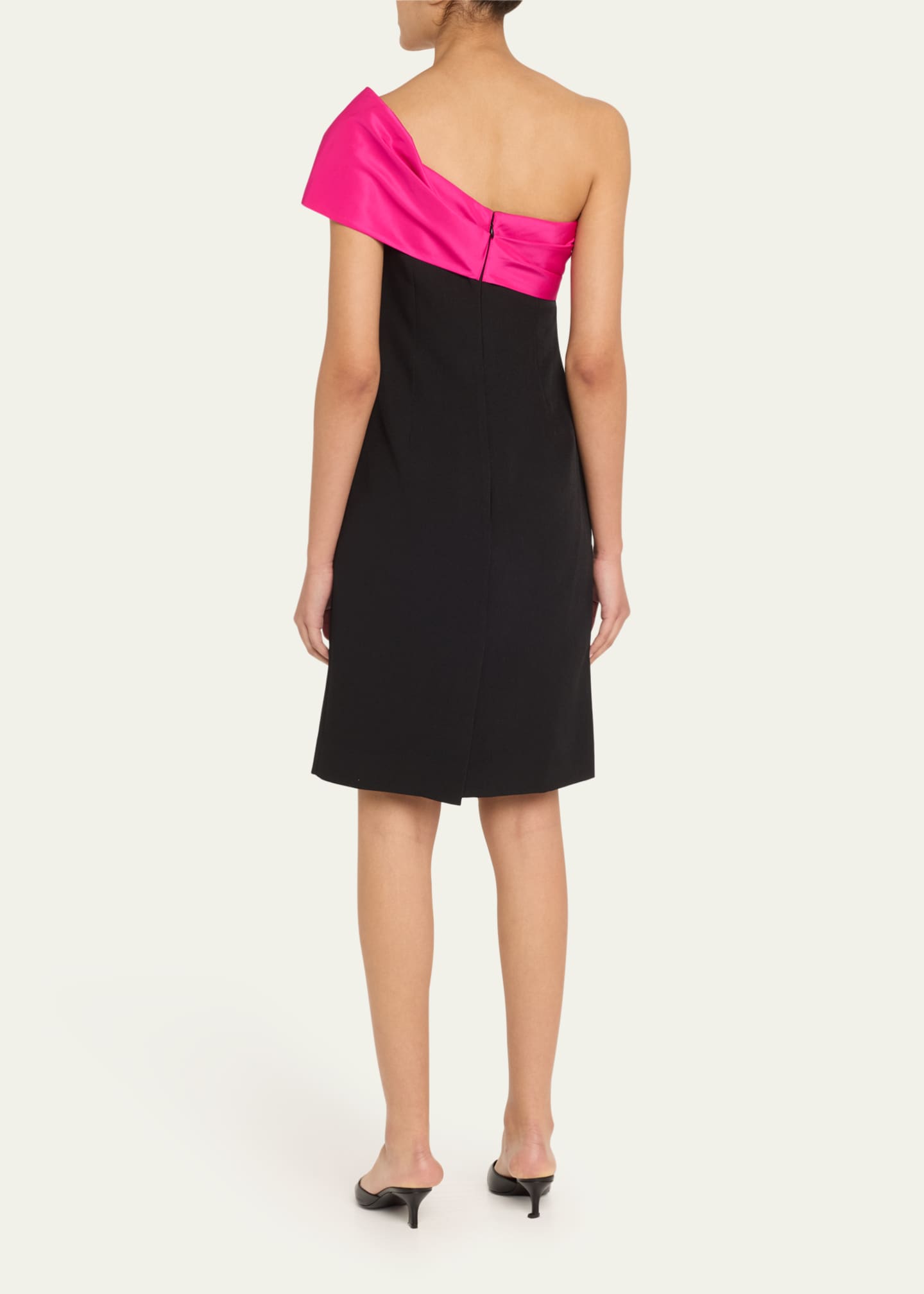 Rickie Freeman for Teri Jon One-Shoulder Crepe & Taffeta Dress Image 3 of 5