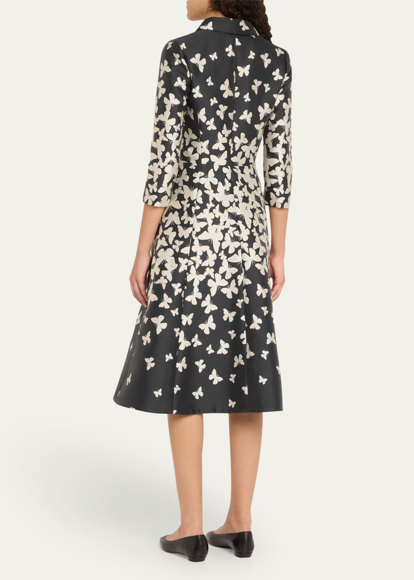 Rickie Freeman for Teri Jon Butterfly Mikado Midi Shirtdress Image 3 of 5